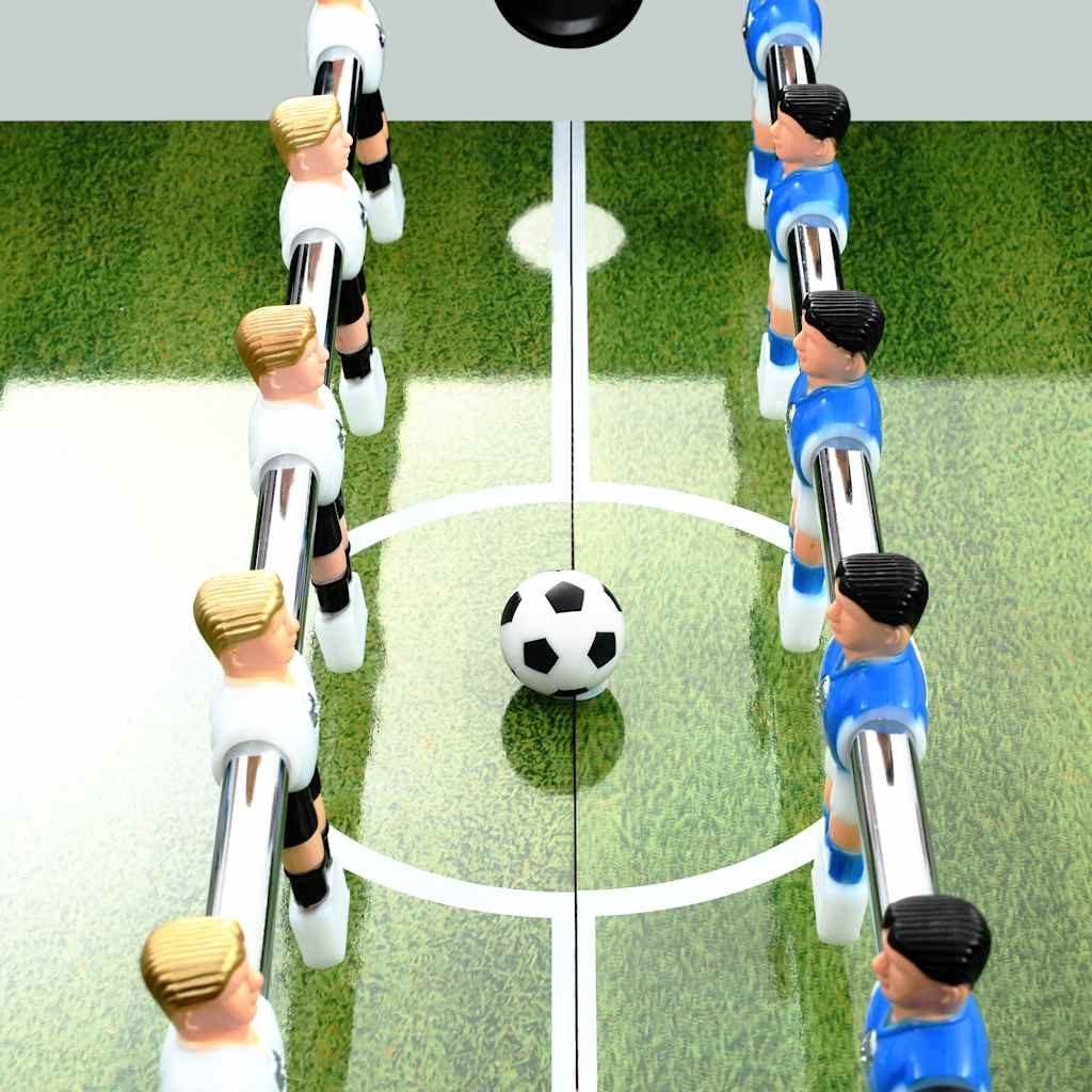 furnicato Tischfußballspiel Kickertisch 140 x 74,5 x 87,5 cm in Weiß für spannende Spiele, Fußballspieltisch mit höhenverstellbaren Füßen und Anti-Rutsch-Griffen