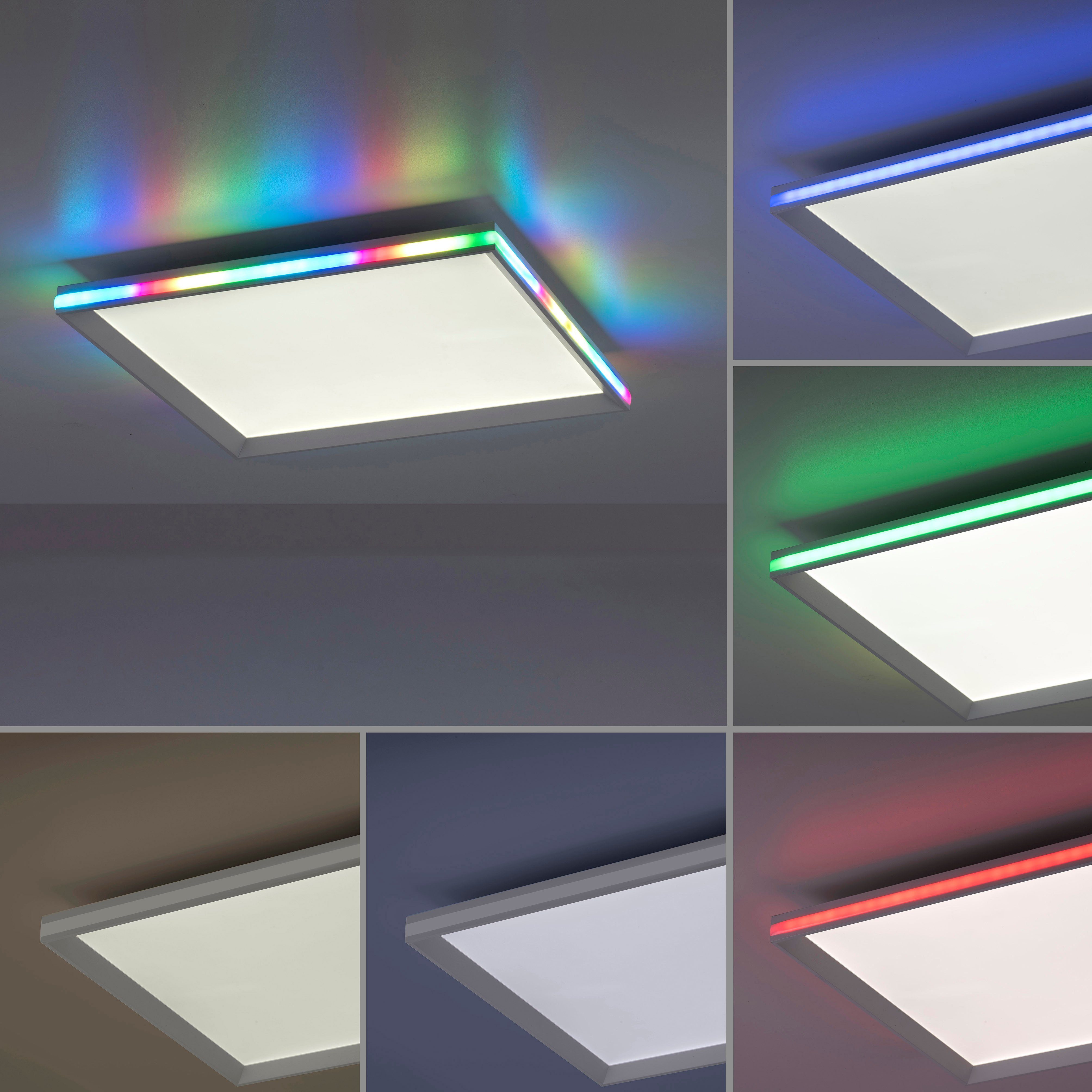 Leuchten Direkt - integriert, kaltweiß, - dimmbar LED über CCT fest Fernbedienung warmweiß LED, Fernbedienung, GALACTICA, RGB-Rainbow, Deckenleuchte über