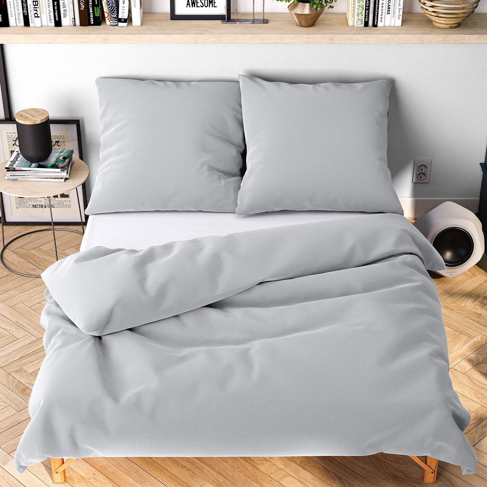 Wolkenfeld Bettwäsche Allergiker Bettwäsche, unfassbar weich, Microfaser, 2 teilig, 135x200 cm, 155x220 & Übergrößen I inkl. Kissenbezüge 80x80 I Uni