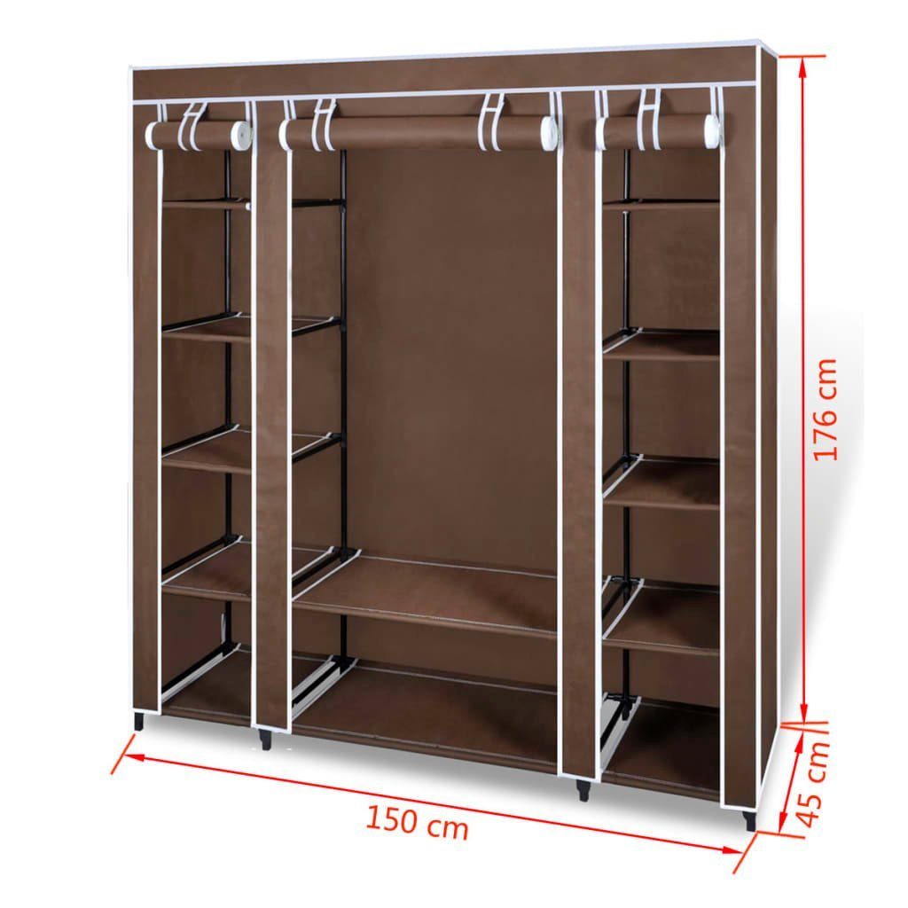 und Stoffschrank) DOTMALL 1 mit Kleiderstange 1-St., Ablagen,(Set, Stoffschrank Braun