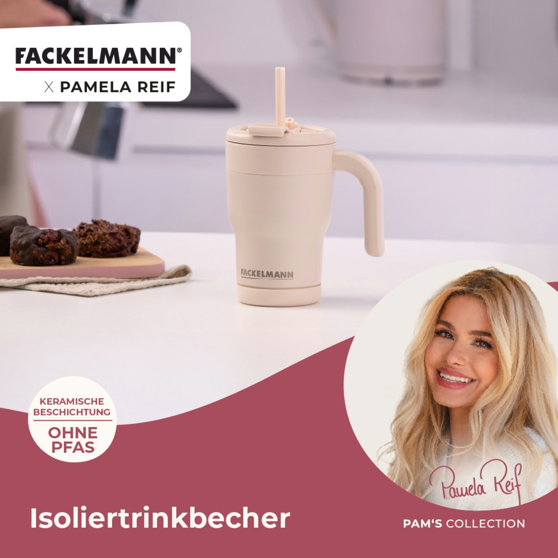 FACKELMANN Thermobecher Isolierbecher, Kaffeebecher to-go, Trinkbecher 420 ml