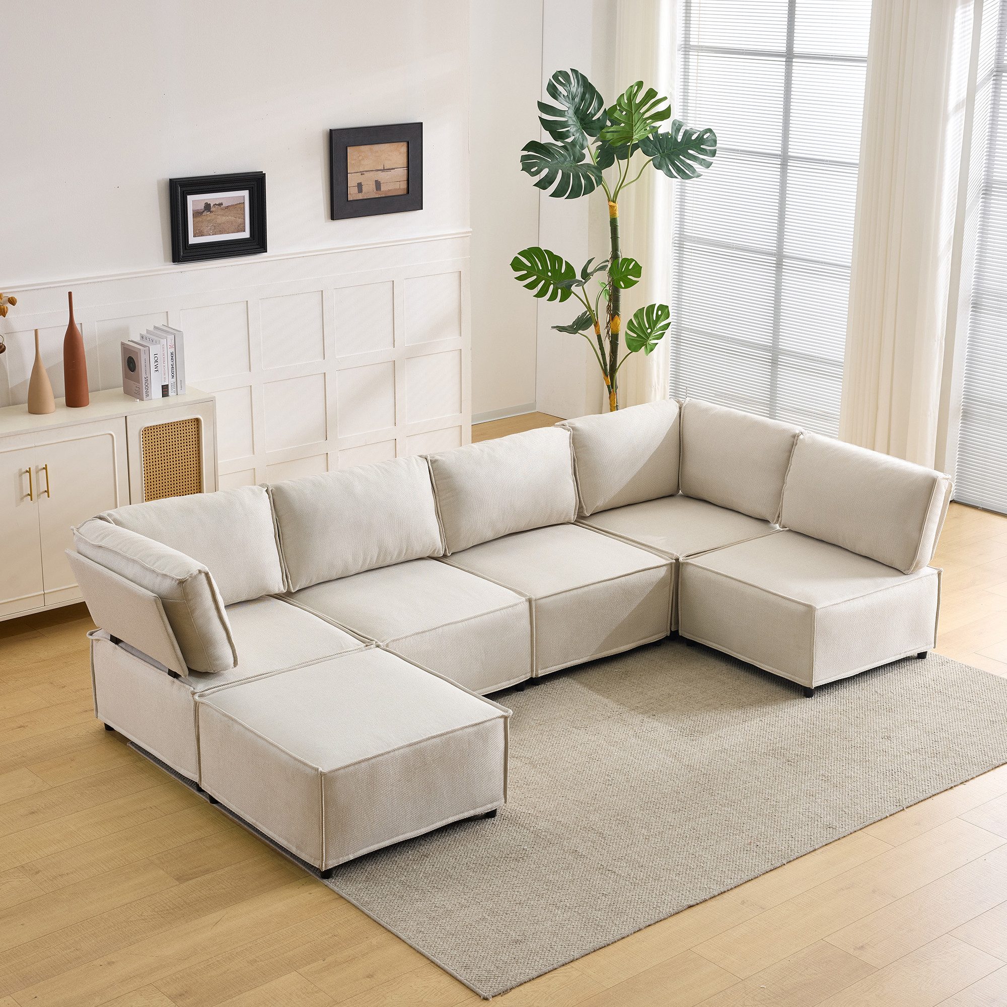 REDOM Ecksofa Modulare Sofagarnitur, vielseitig einsetzbar, flexibel und einfach zu verbinden, für jede Art von Zuhause geeignet 1 Teile