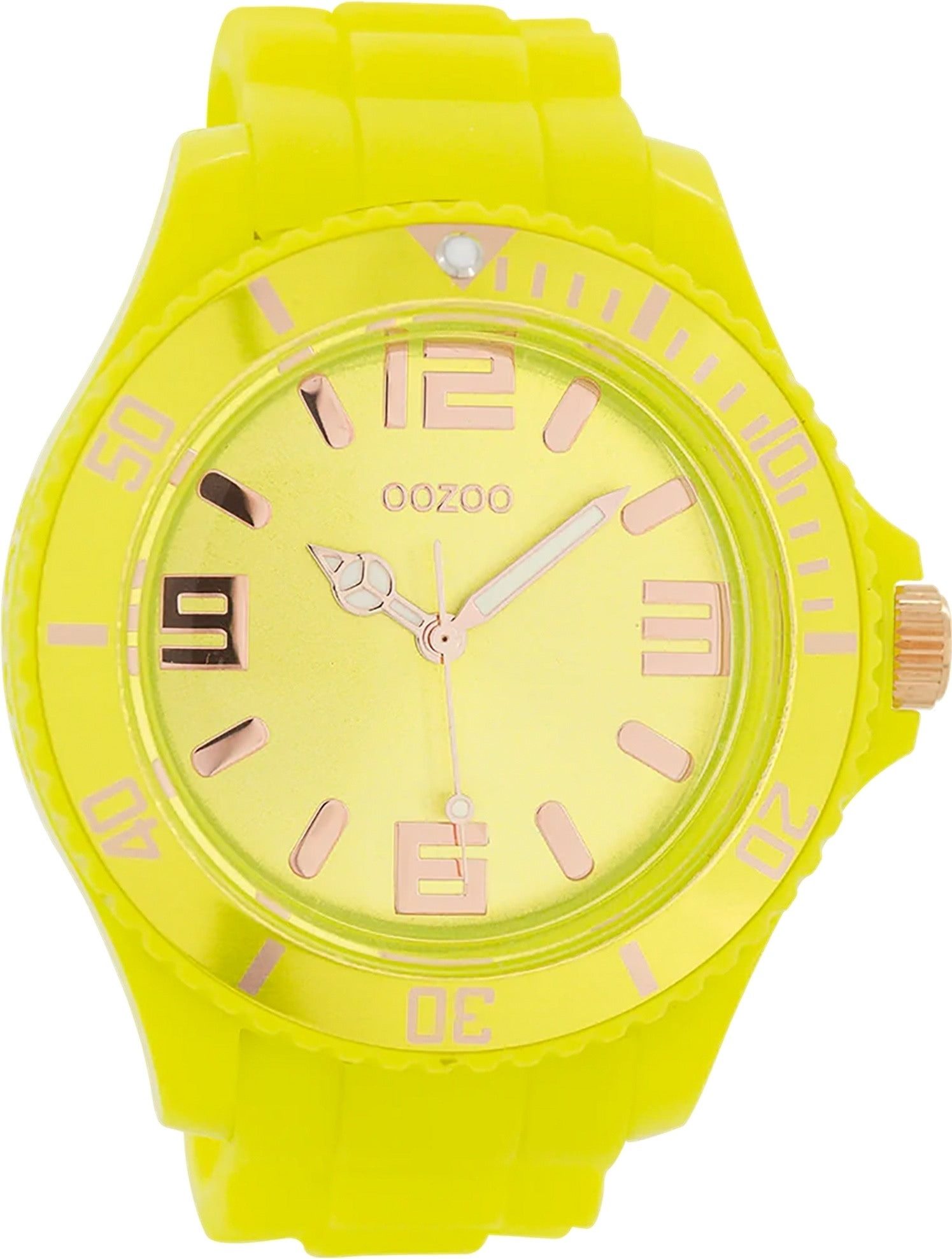 OOZOO Quarzuhr Oozoo Damen Armbanduhr blau Analog, (Analoguhr), Damenuhr rund, extra groß (ca. 48mm) Silikonarmband, Fashion-Style