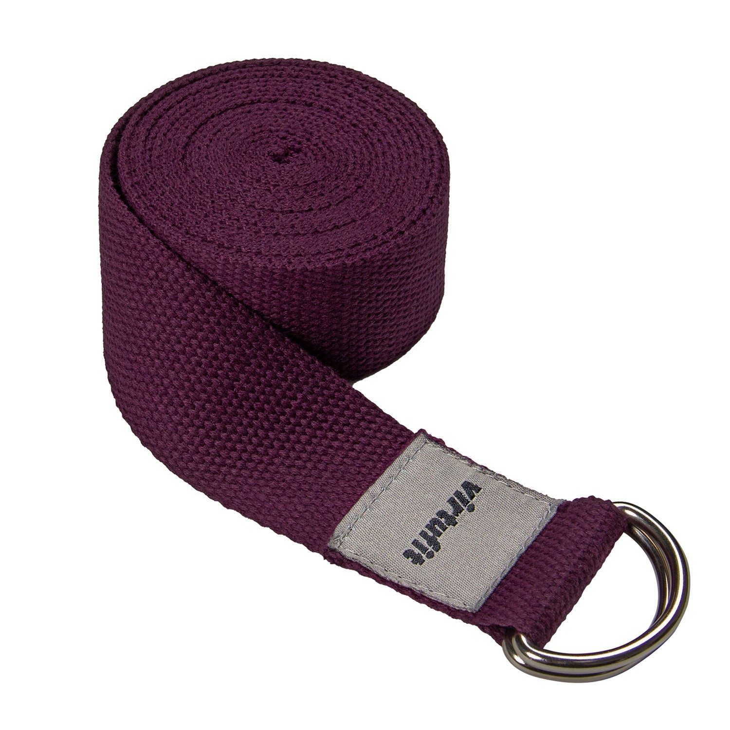 VirtuFit Yogagurt Premium - 100% Baumwolle - Metallschnalle - 250 cm - Mulberry