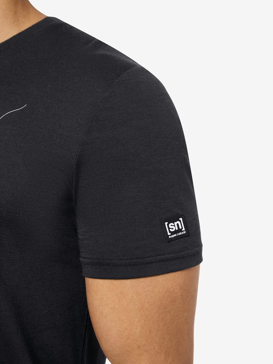 SUPER.NATURAL T-Shirt für Herren, aus Merinowolle M HIKING TEE mit coolem Outdoor Motiv