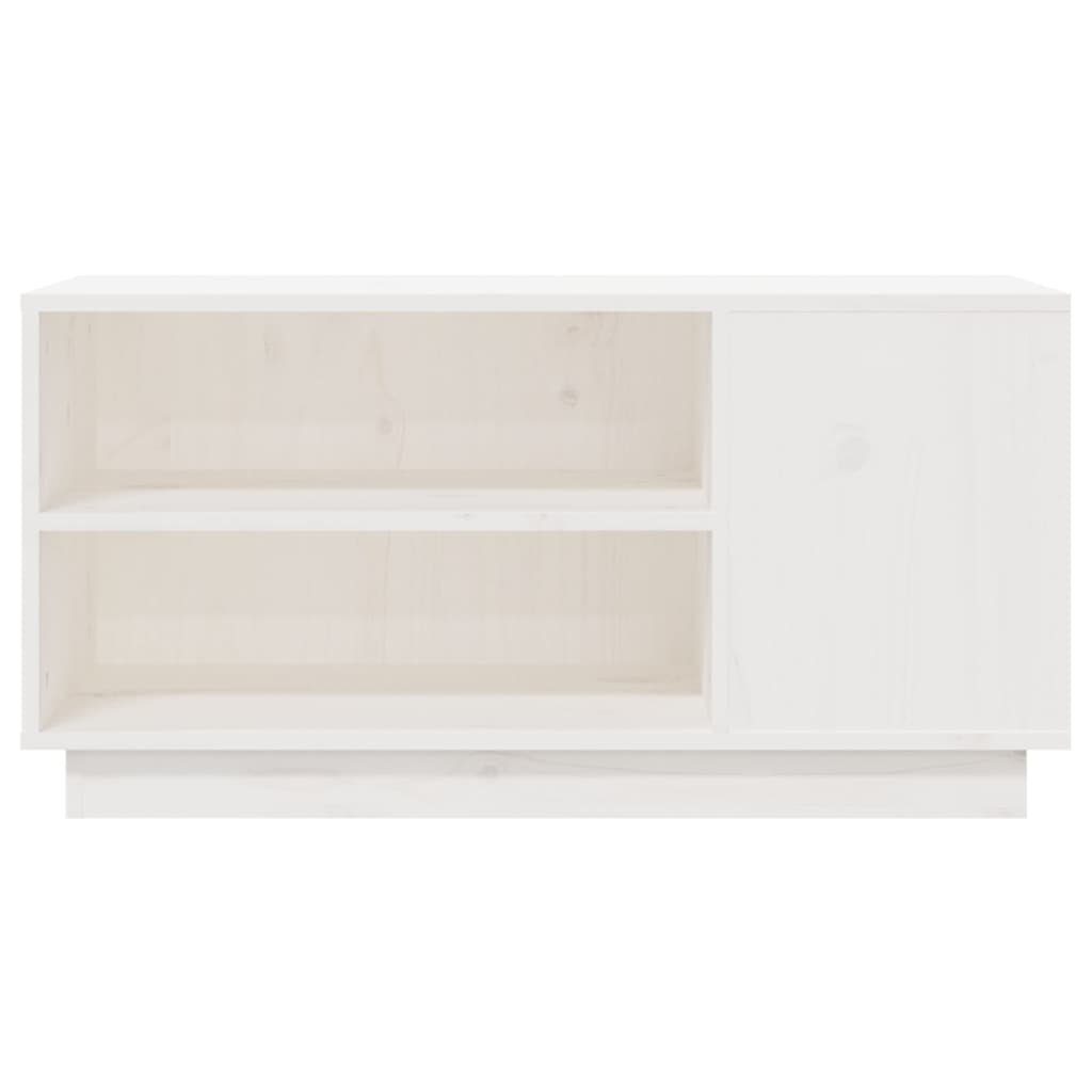 TV-Schrank 80x35x40,5 Massivholz TV-Schrank cm vidaXL Weiß (1-St) Kiefer