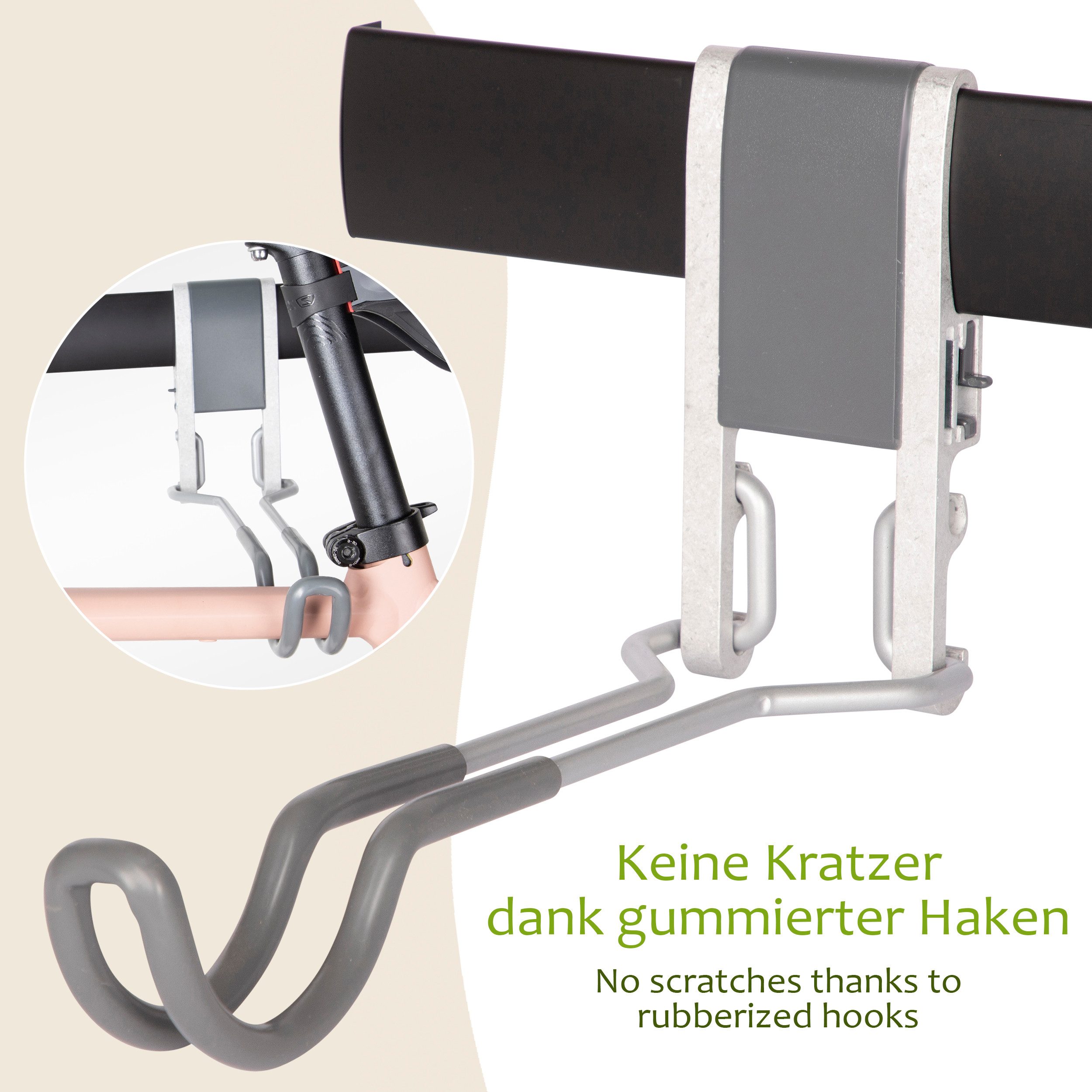 ONVAYA Bicycle Holder | Horizontal Wall Mount for One Bicycle | Click System