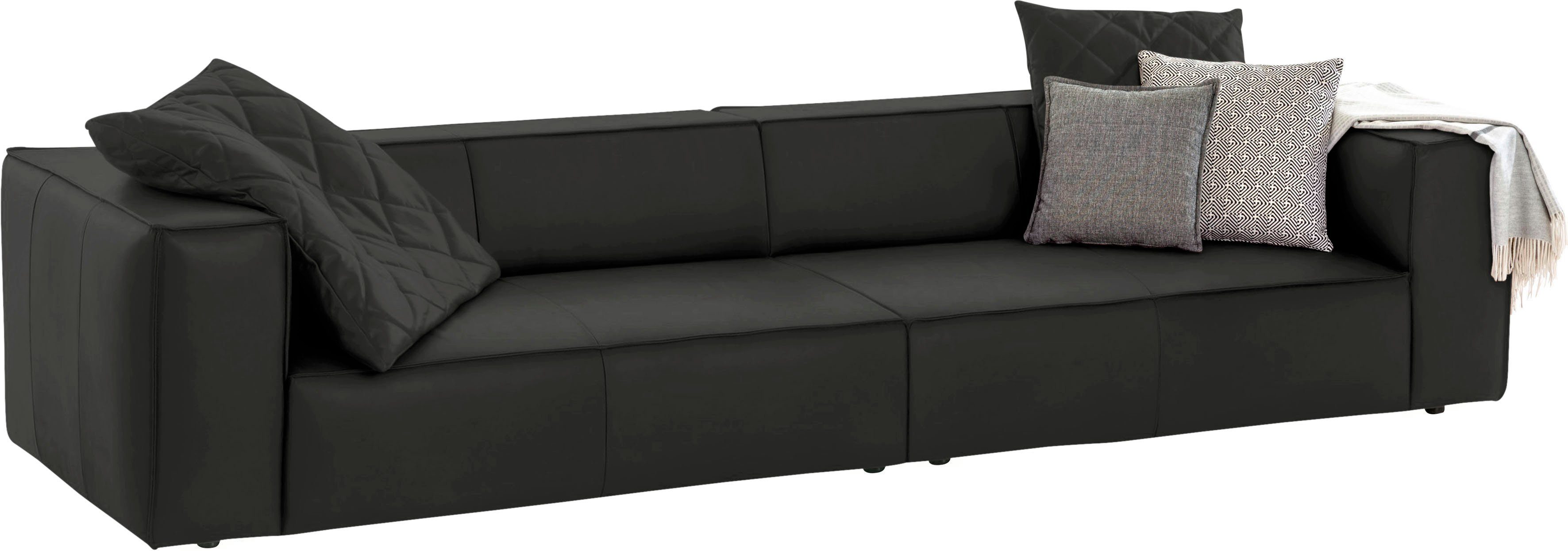 W.SCHILLIG 4-Sitzer around-the-block Mega Sofa, viel Platz, Breite 300cm, bequem, mit eleganter Biese, mit Federkern