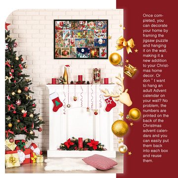 NATICY Adventskalender 24-Gitter-Überraschungskalender-Puzzle Zu Weihnachten. Modischer