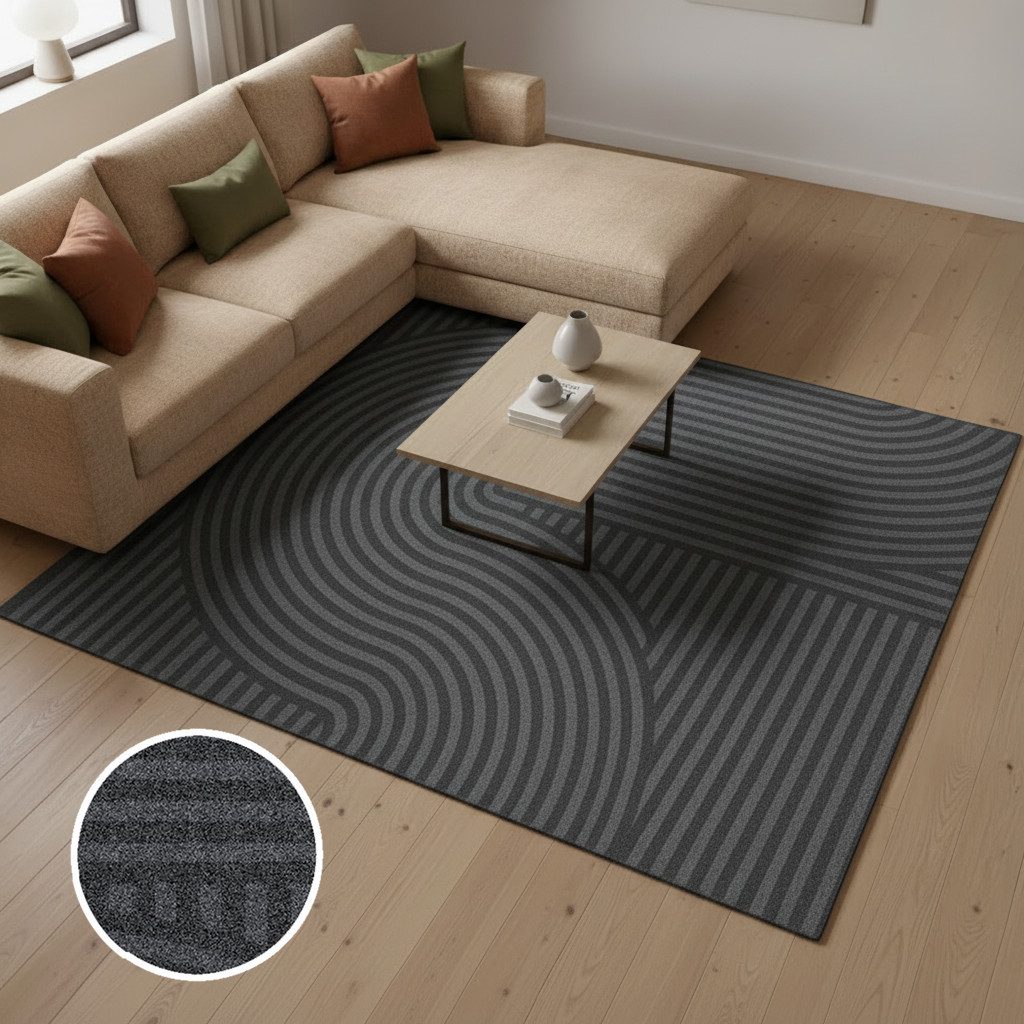 OTTO home Fußmatte Sammo, Schmutzfangmatte, Teppich, für Hausflur und Wohnbereiche, rechteckig, Höhe: 5 mm, Indoor, Eingangsmatte, Design, Scandi, Zen, rutschfeste Unterseite