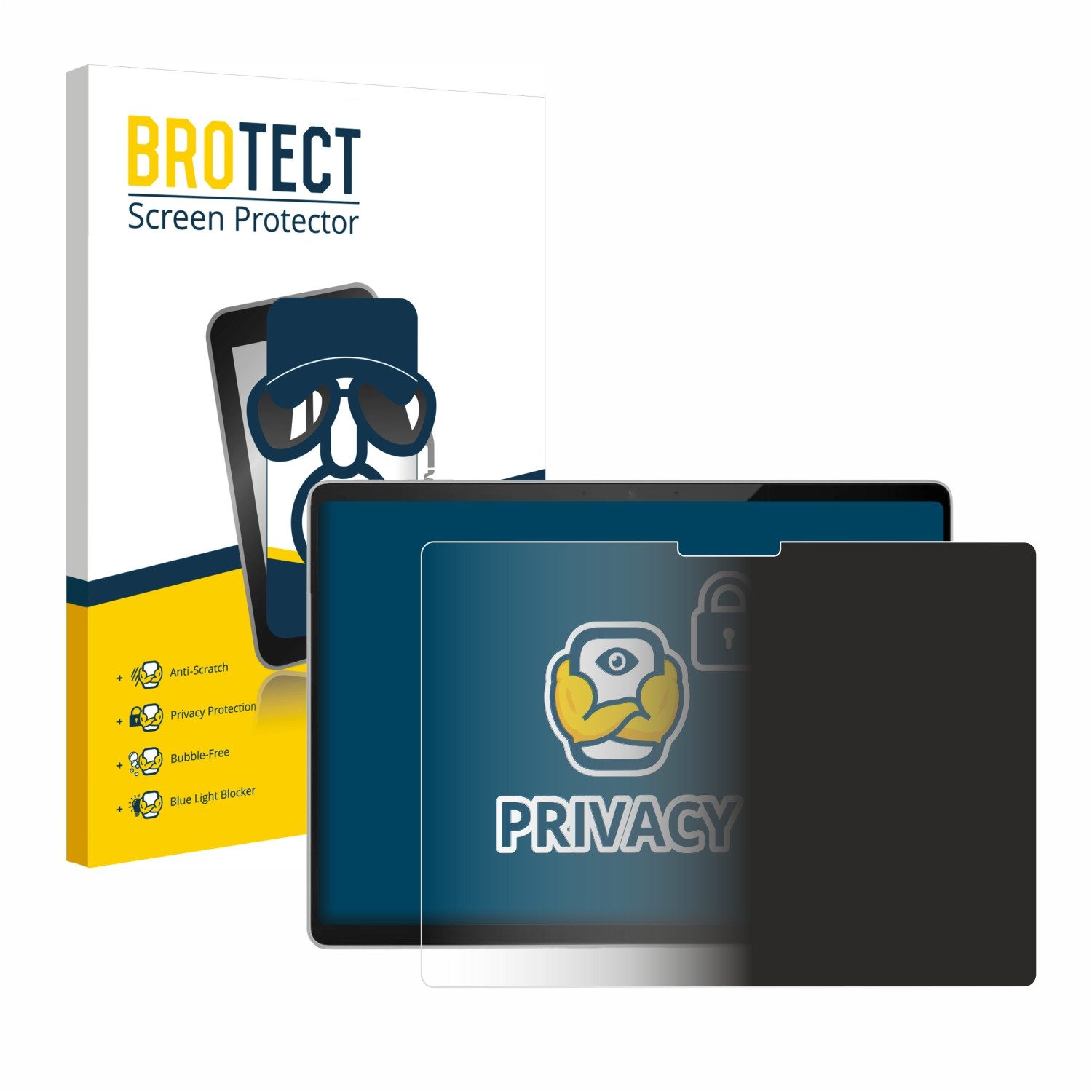 BROTECT Displayschutzfolie Sichtschutzfolie für Microsoft Surface Pro 11, Anti-Spy Privacy Sichtschutz Blickschutzfolie Blaulicht-Schutz