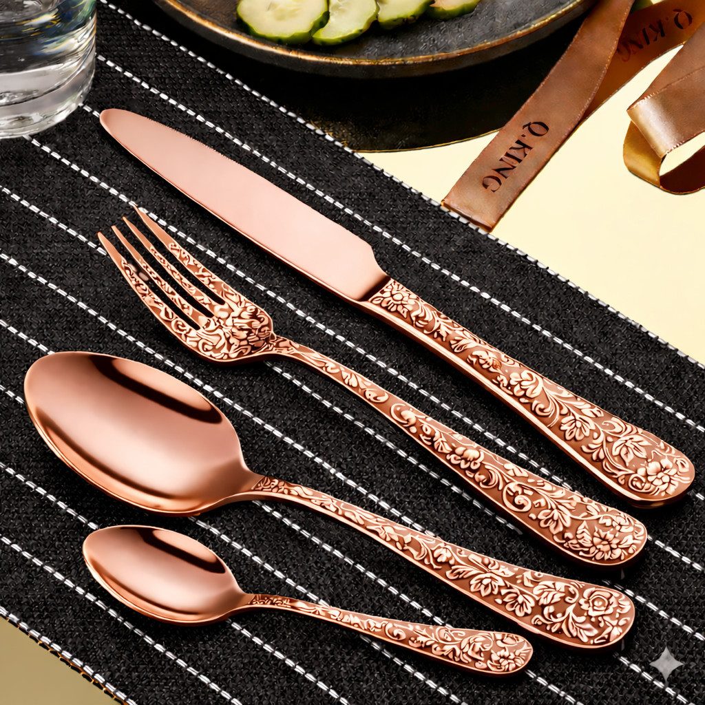 Faizee Home Besteck-Set Besteck-Set Faizee Home mit Ornament-Design, mehrfarbig