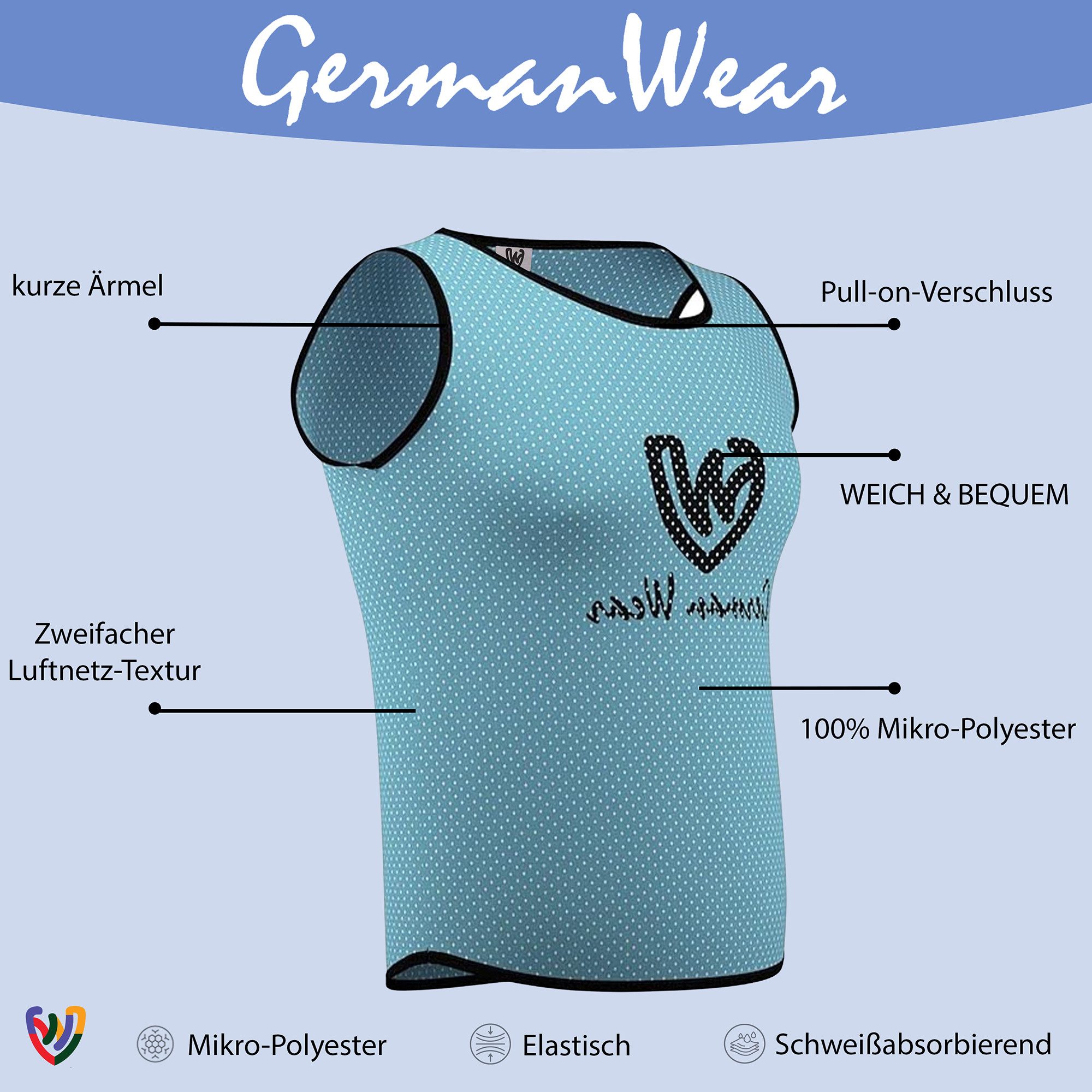 German Wear Trainingsleibchen GWLB01 12er Pack (Spar-Set, 12er-Pack) 12x German Wear Fußball Leibchen Trainingsleibchen