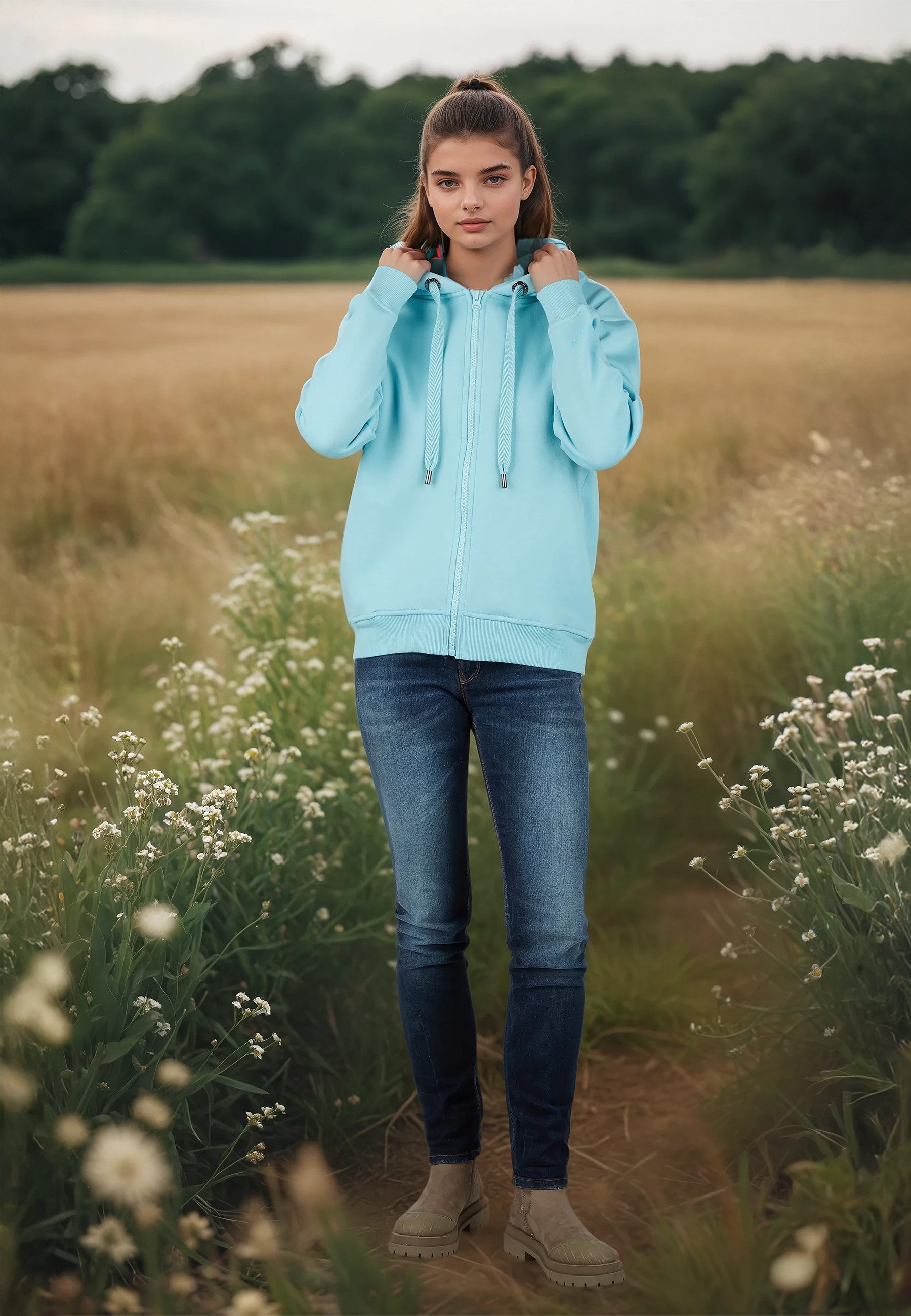 salzhaut Sweatjacke TOPE Damen Relaxed-Fit weiche, bequeme Sweatjacke, Hoodiejacke, Indoorjacke zum Verlieben!