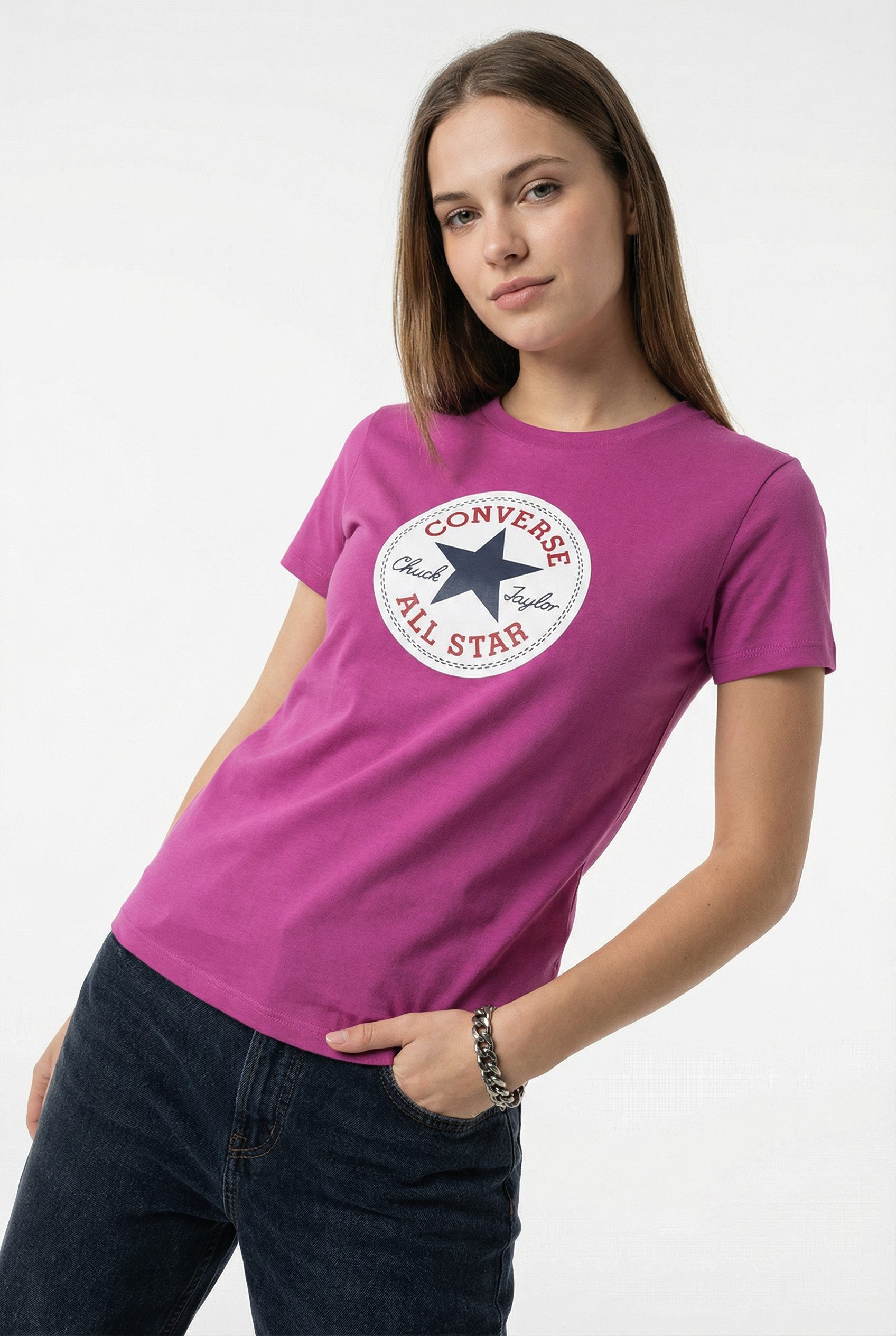 Converse T-Shirt CHUCK PATCH TEE Kurzarm, aus Baumwolle, in den Größen XS bis XXL
