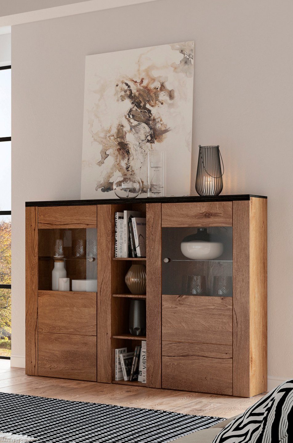 Home affaire Highboard Larona, zeitlose Hochkommode mit 2 Türen, Türkommode günstig online kaufen