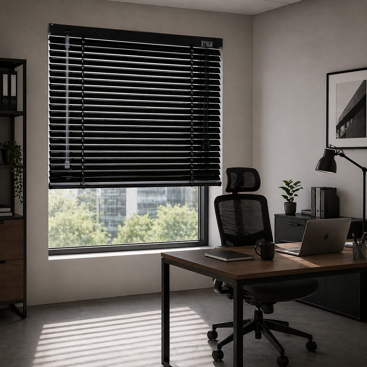 Sekey Jalousie Aluminium-Jalousie Klemmfix ohne Bohren für fenster Sichtschutz, freihängend, 25mm Alu-Lamellen, Klemmfix ohne Bohren, inkl. Zubehör