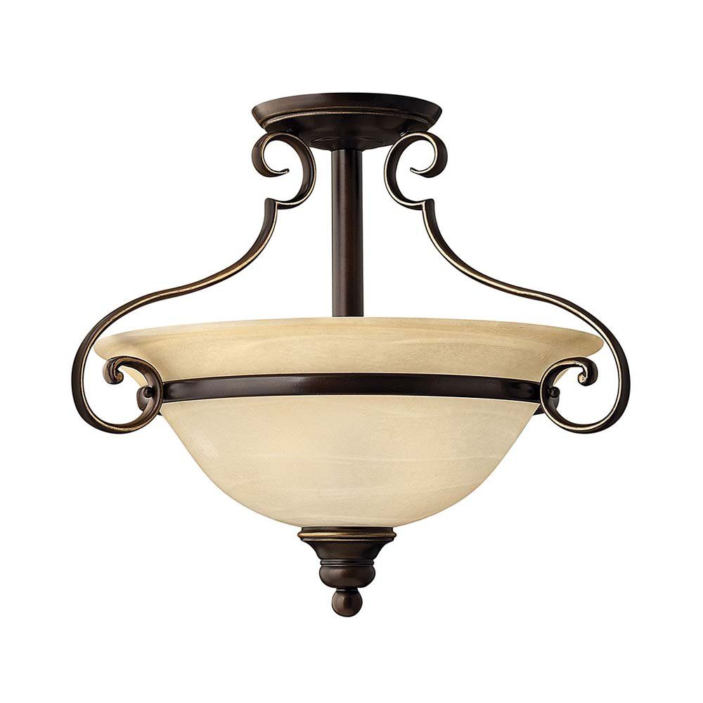 Elstead LIGHTING Deckenleuchte, Leuchtmittel nicht inklusive, Deckenleuchte Lampe Wohnzimmerleuchte Stahl Alabasterglasimitat