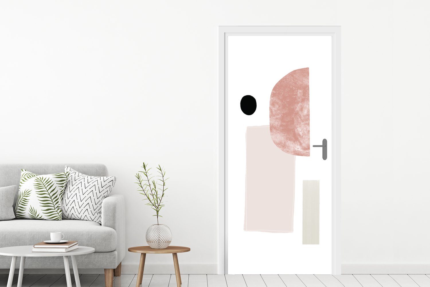 Türaufkleber, Pastell Abstrakt Matt, Tür, St), - cm für bedruckt, Design, - MuchoWow (1 Türtapete 75x205 Fototapete