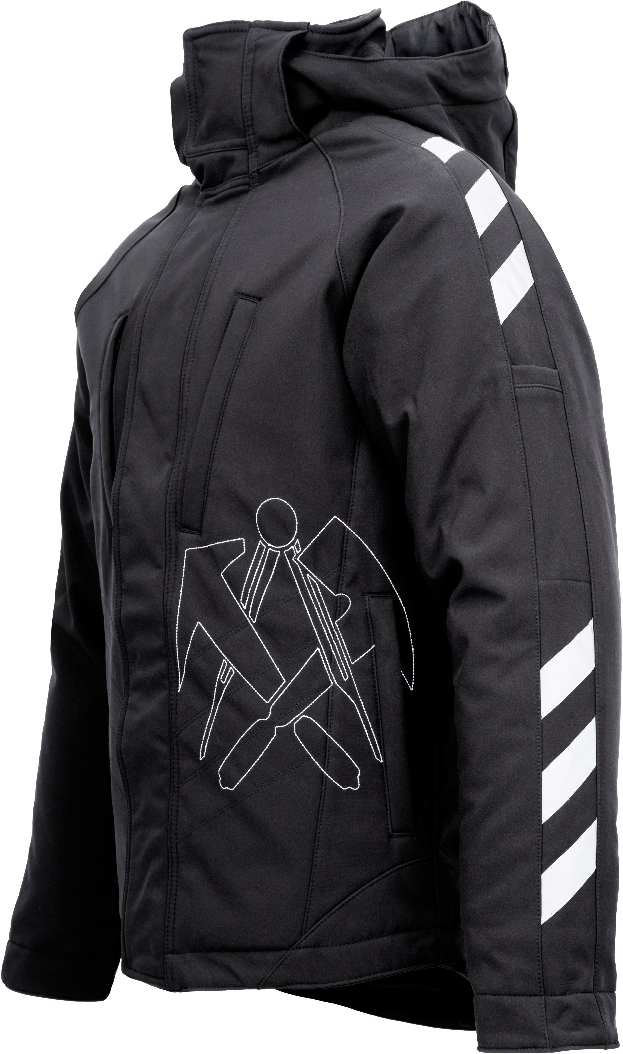 JOB Arbeitsjacke Dachdecker Winter Softshelljacke – Gefüttert mit Kapuze – Bild 4 von 4