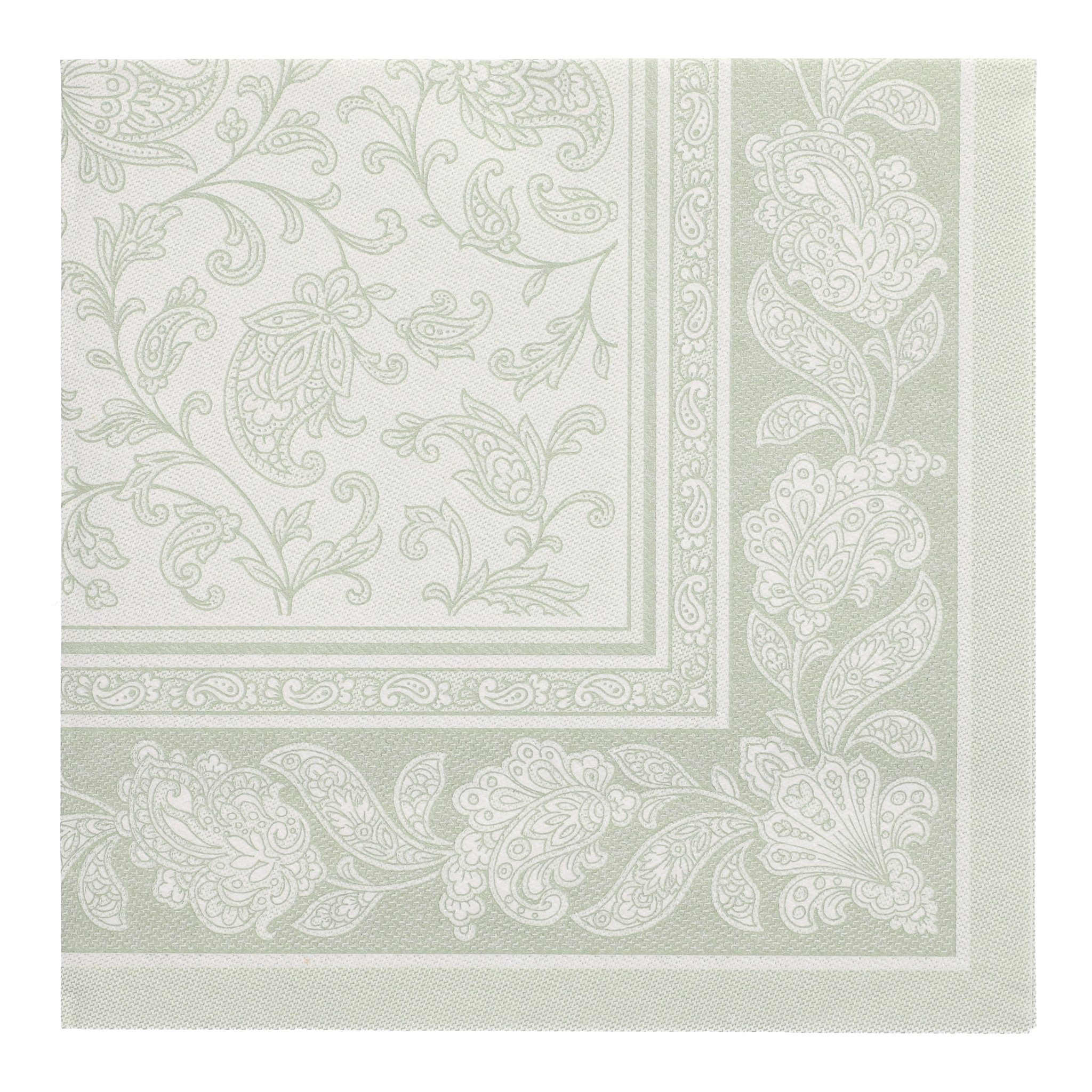 PAPSTAR Papierserviette, Servietten stoffähnlich 40x40cm Ornaments Muster 50 Stück Jadegrün