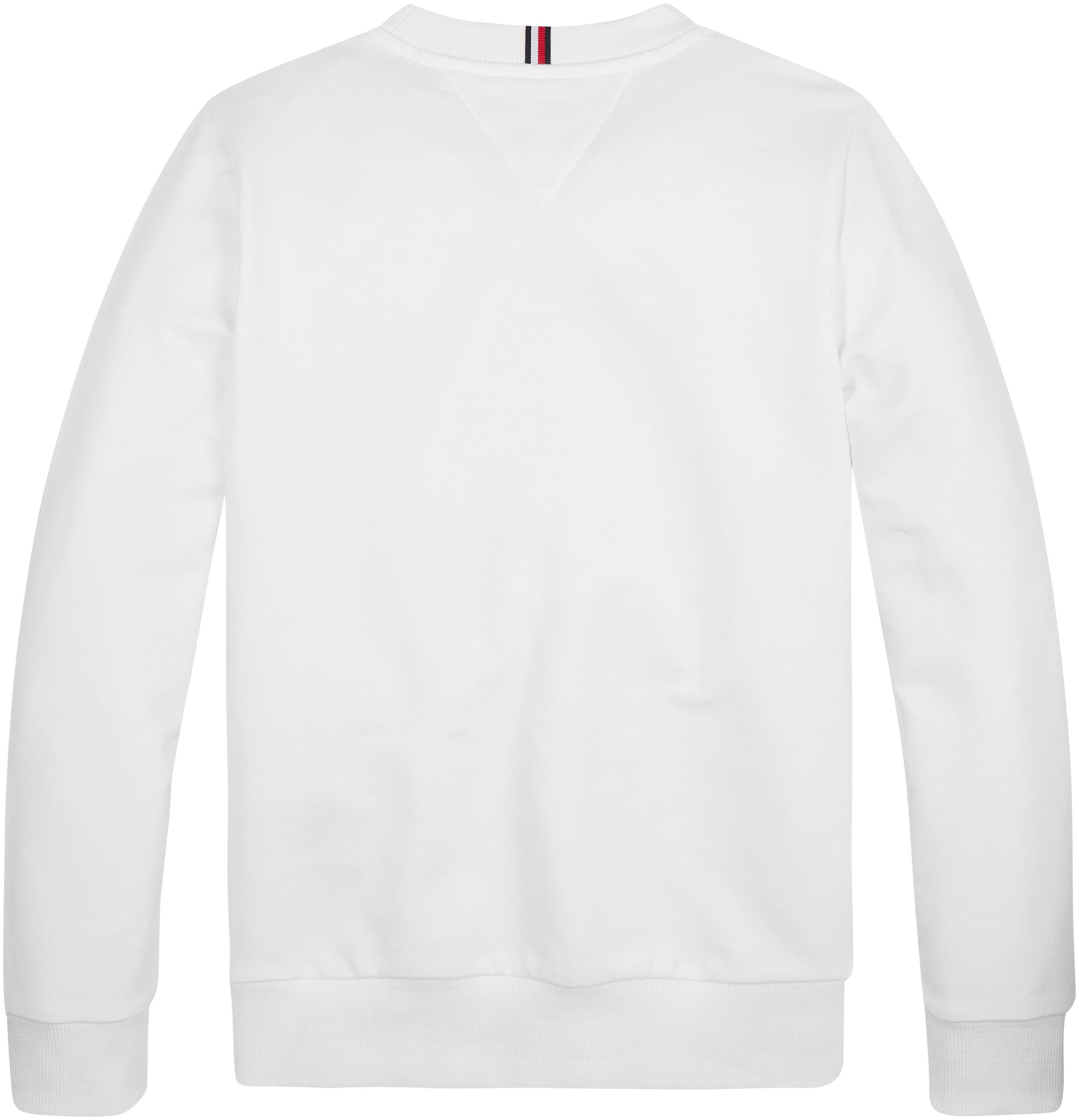 Tommy Hilfiger Logo-Flag SOLID White Hilfger SWEATSHIRT Sweatshirt Tommy mit