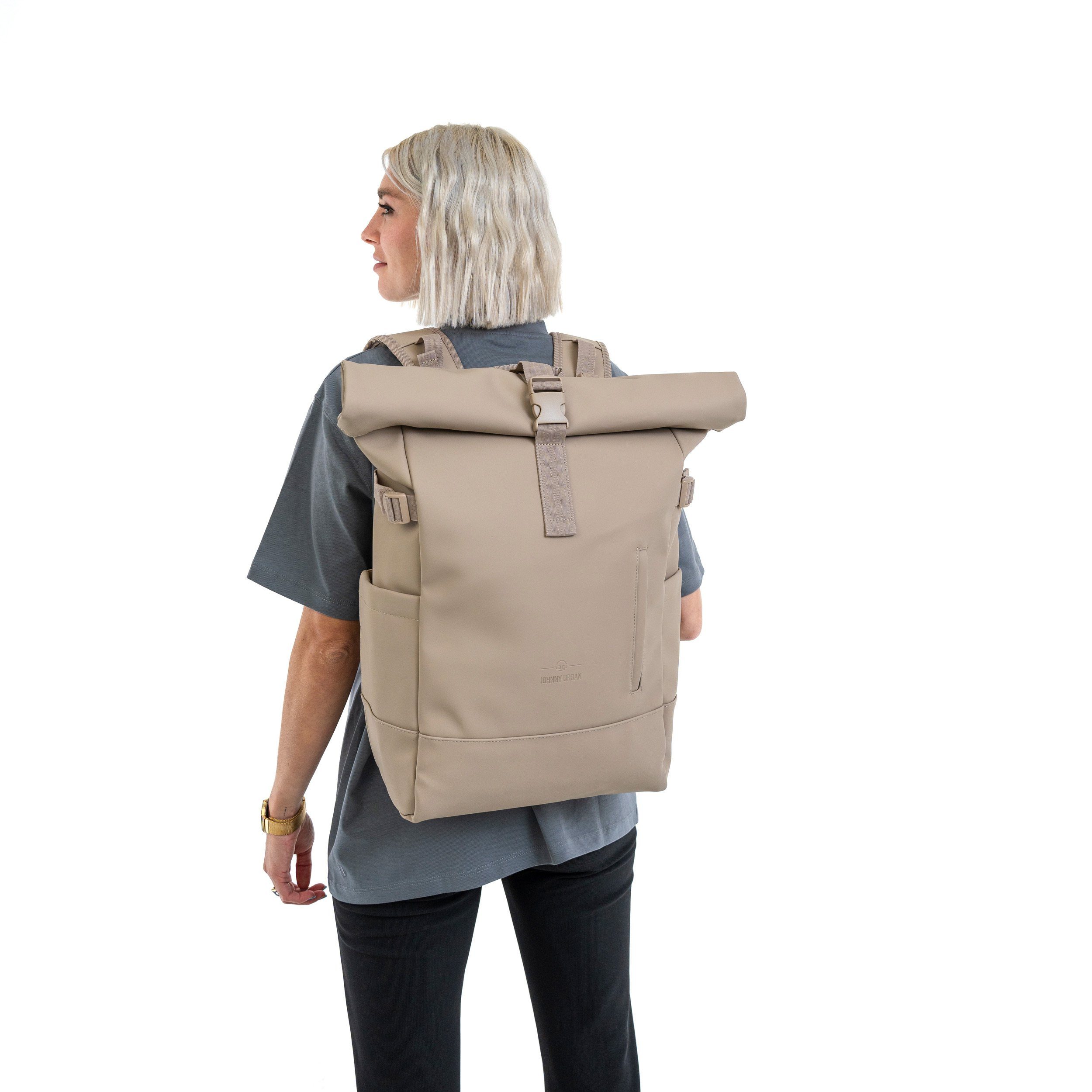 Johnny Urban Cityrucksack Harvey Large, Rolltop Damen Herren, Laptop Fach (1-tlg), Wasserabweisend