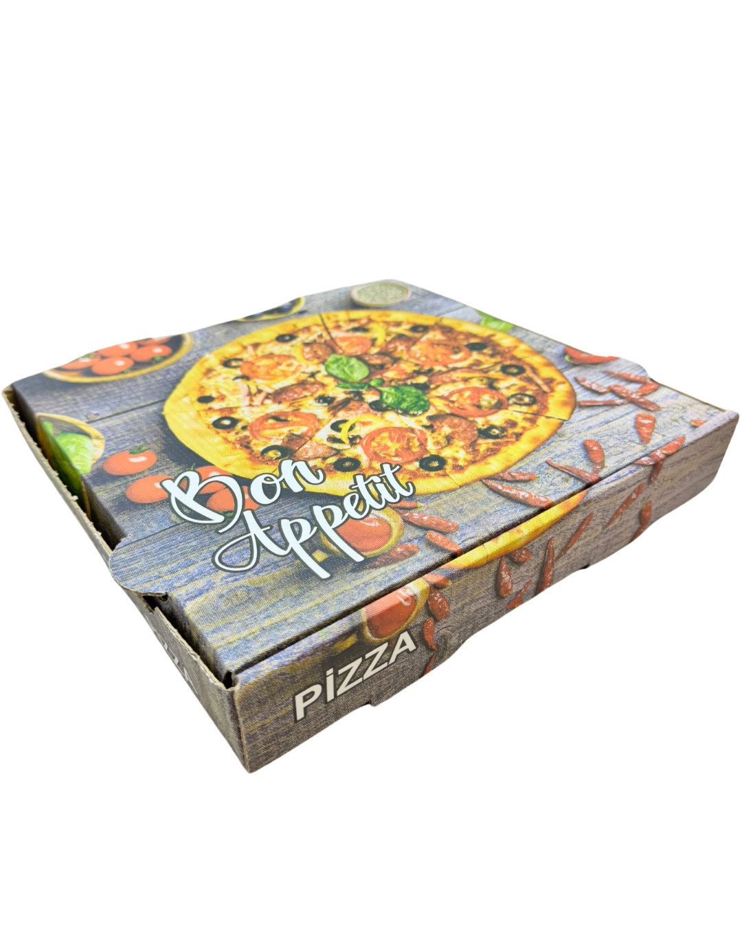 NoblesBox Karton Pizzakarton, Pizzaschachtel, 50-200 Stück, Stabile, Kraft, Pizza, Box, Pizzeria, Grau
