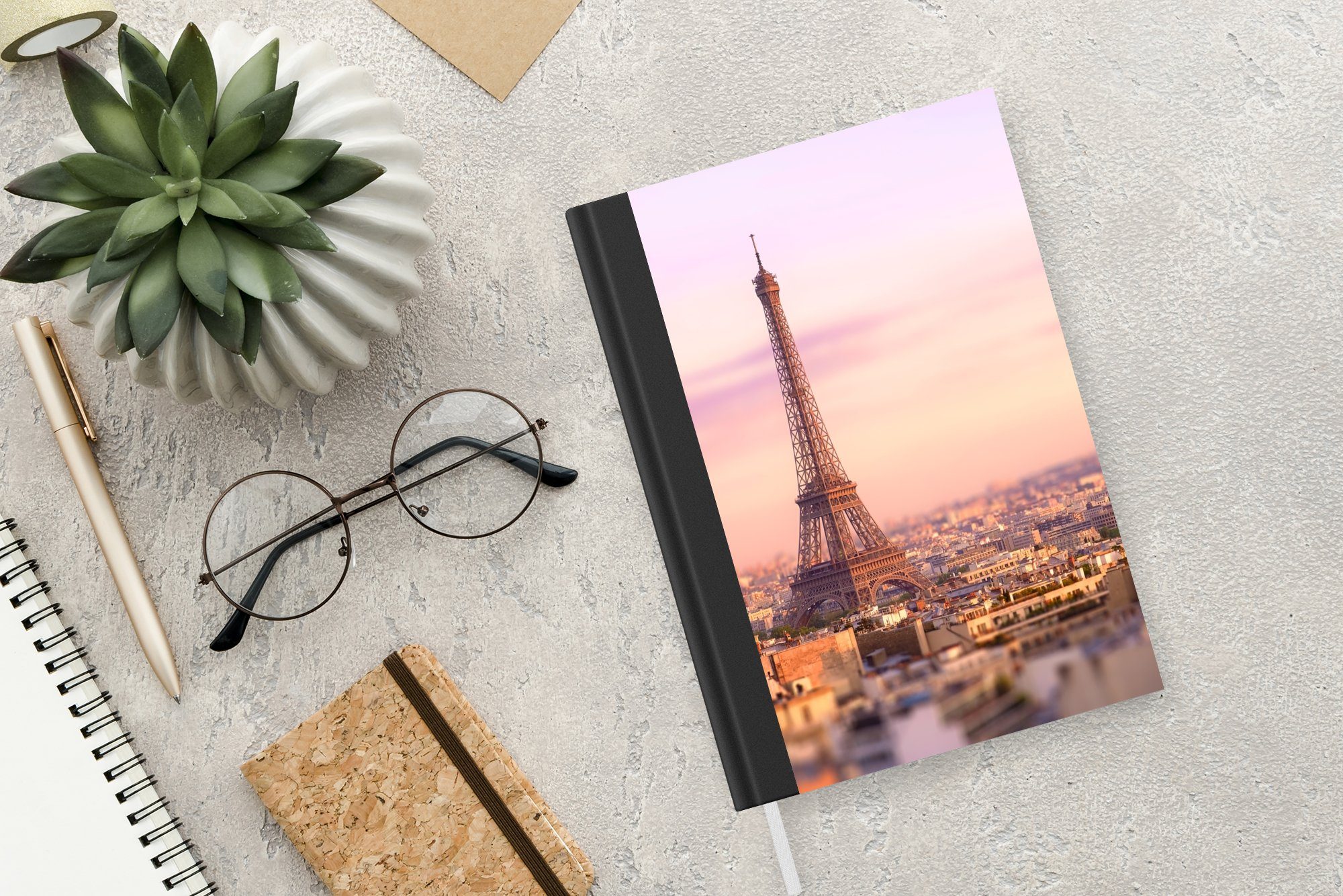 Haushaltsbuch Journal, MuchoWow Merkzettel, - - Notizbuch Paris Himmel, Tagebuch, Eiffelturm Seiten, Notizheft, A5, 98