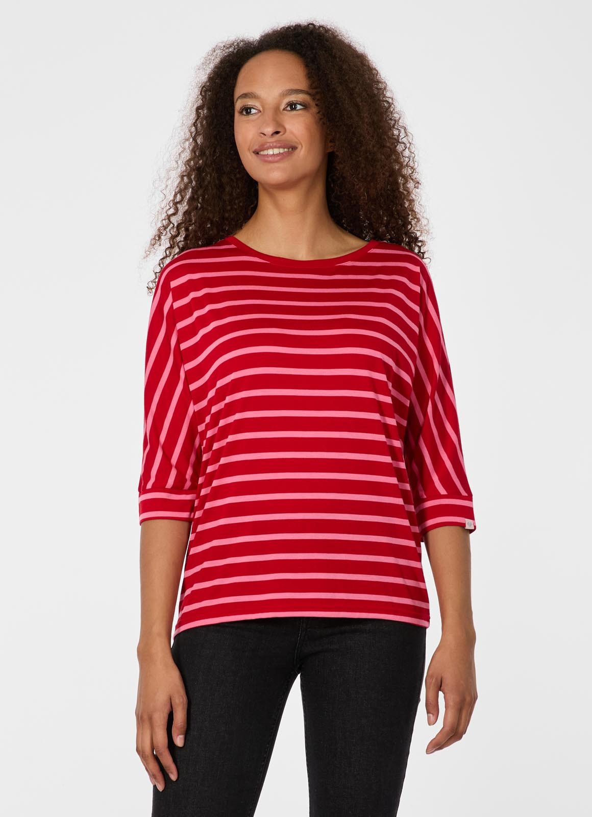 Ragwear 3/4-Arm-Shirt SHIMONA STRIPES Viskosemischung mit gestreifter Optik