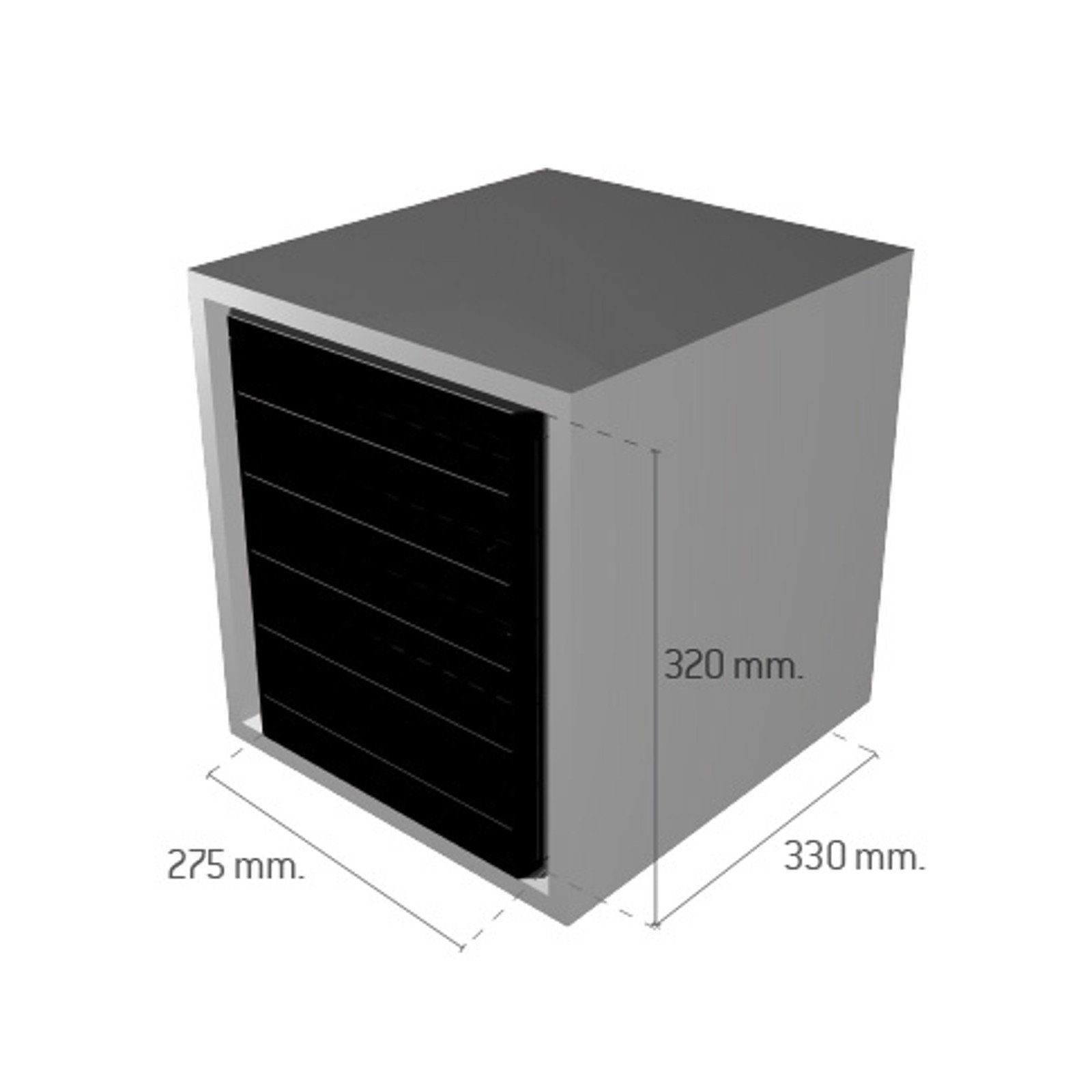 Aufbewahrungssystem schwarz x Kunststoff, Schubladenbox, ausziehbaren 330 SO-TECH® 320 x 5 275 mit mm Büroablage Ablagen