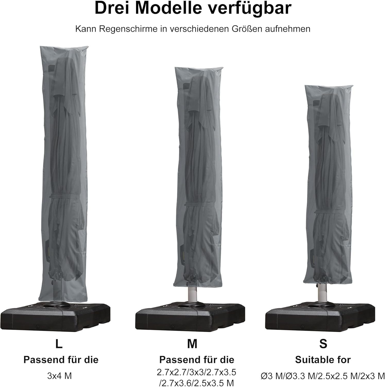 PURPLE LEAF Sonnenschirm-Schutzhülle, Selbstmontage mitAufbauanleitung