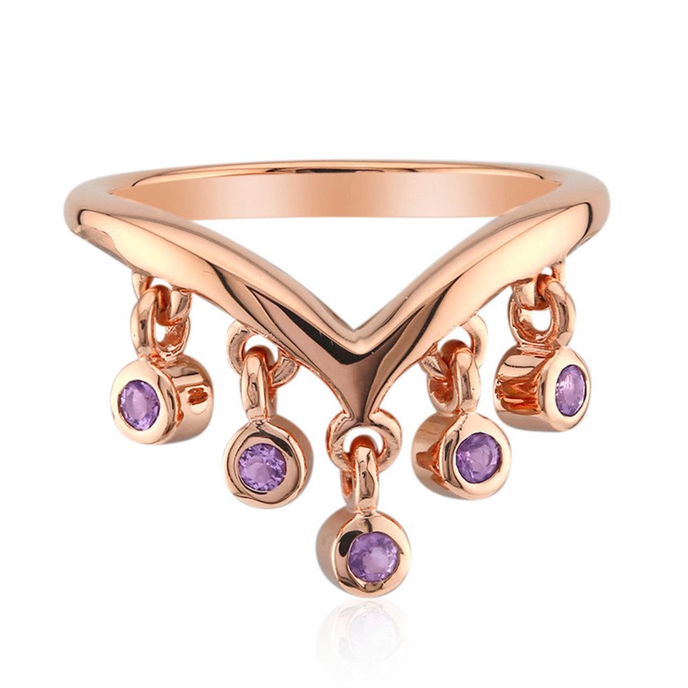 Silberring Cavill Amethyst Ring 0,19 ct Sterlingsilber rosévergoldet V-Form lila