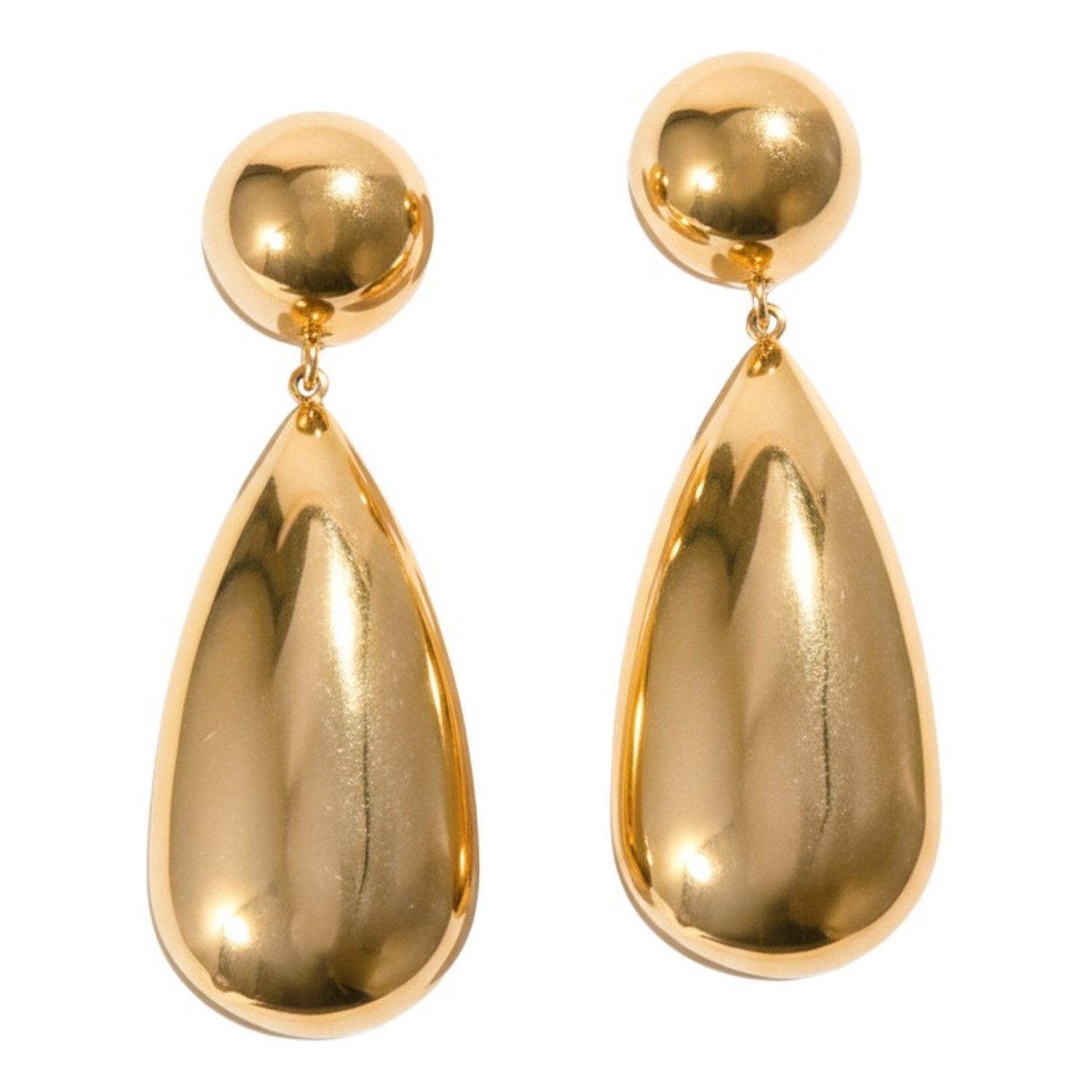 KARMA Paar Ohrhänger Ohrringe Damen Tropfen Gold Edelstahl wasserfest & antiallergisch (vergoldet, Damenschmuck Ohrschmuck Damen), Damenohrringe Ohrhänger Ohrschmuck