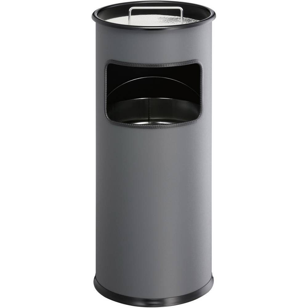 DURABLE Mülleimer Papierkorb Metall mit Ascher rund 333058, Inkl. Aschenbecher