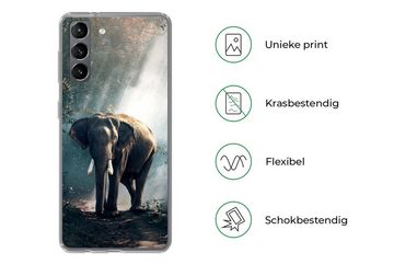 MuchoWow Handyhülle Elefant - Tiere - Licht - Wald - Natur - Wildtiere, Phone Case, Handyhülle Samsung Galaxy S21, Silikon, Schutzhülle