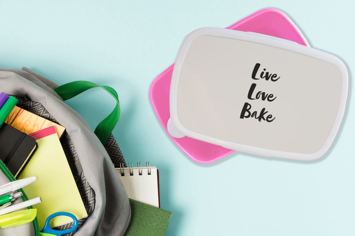 Zitate - für Leben Snackbox, - Backen Brotdose (2-tlg), Kinder, Liebe Kunststoff Erwachsene, Brotbox rosa Kunststoff, Liebe Sprichwörter, Mädchen, Lunchbox MuchoWow -