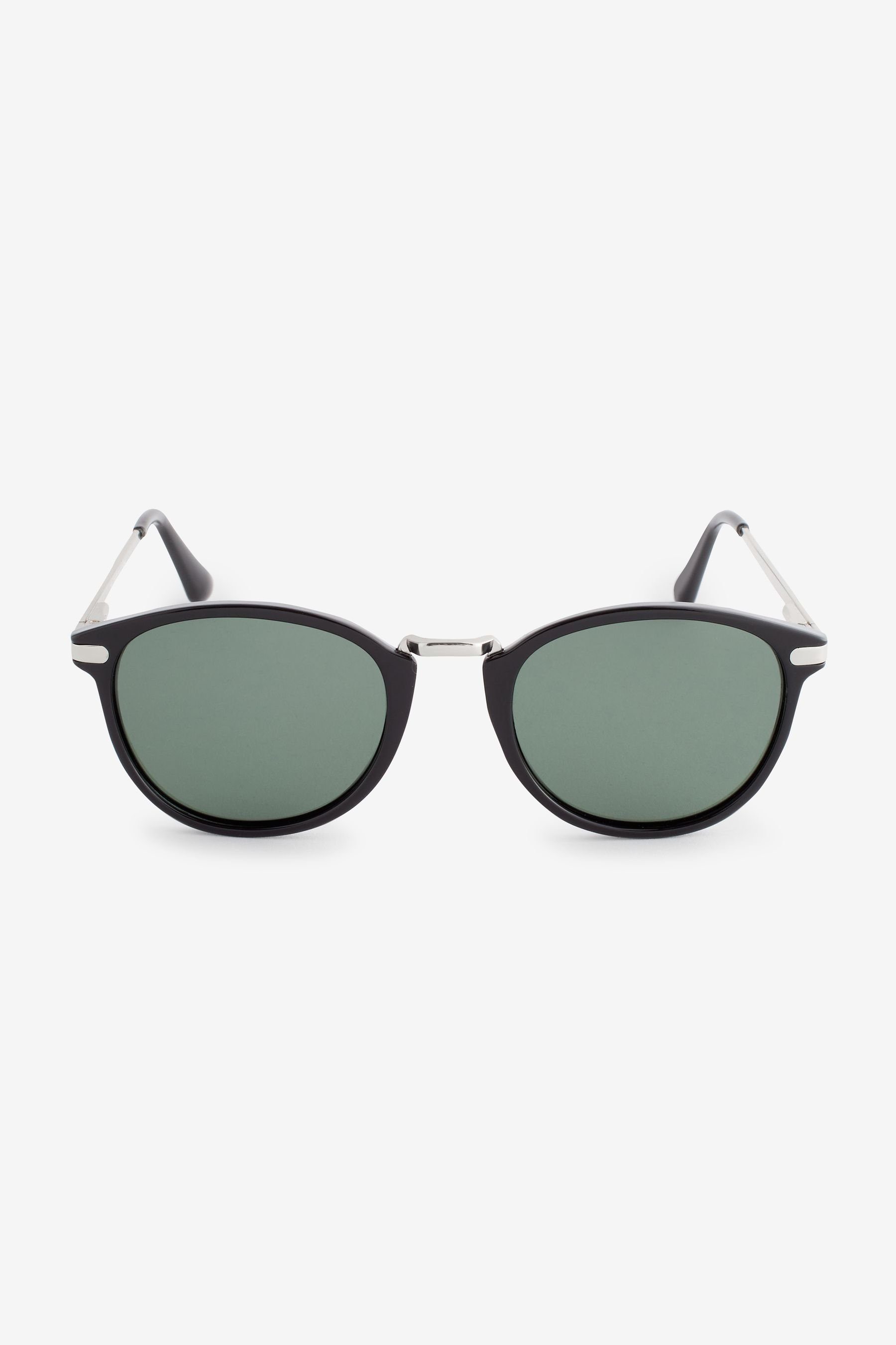 Next Pilotenbrille Runde entspiegelte Sonnenbrille (1-St) Black/Silver