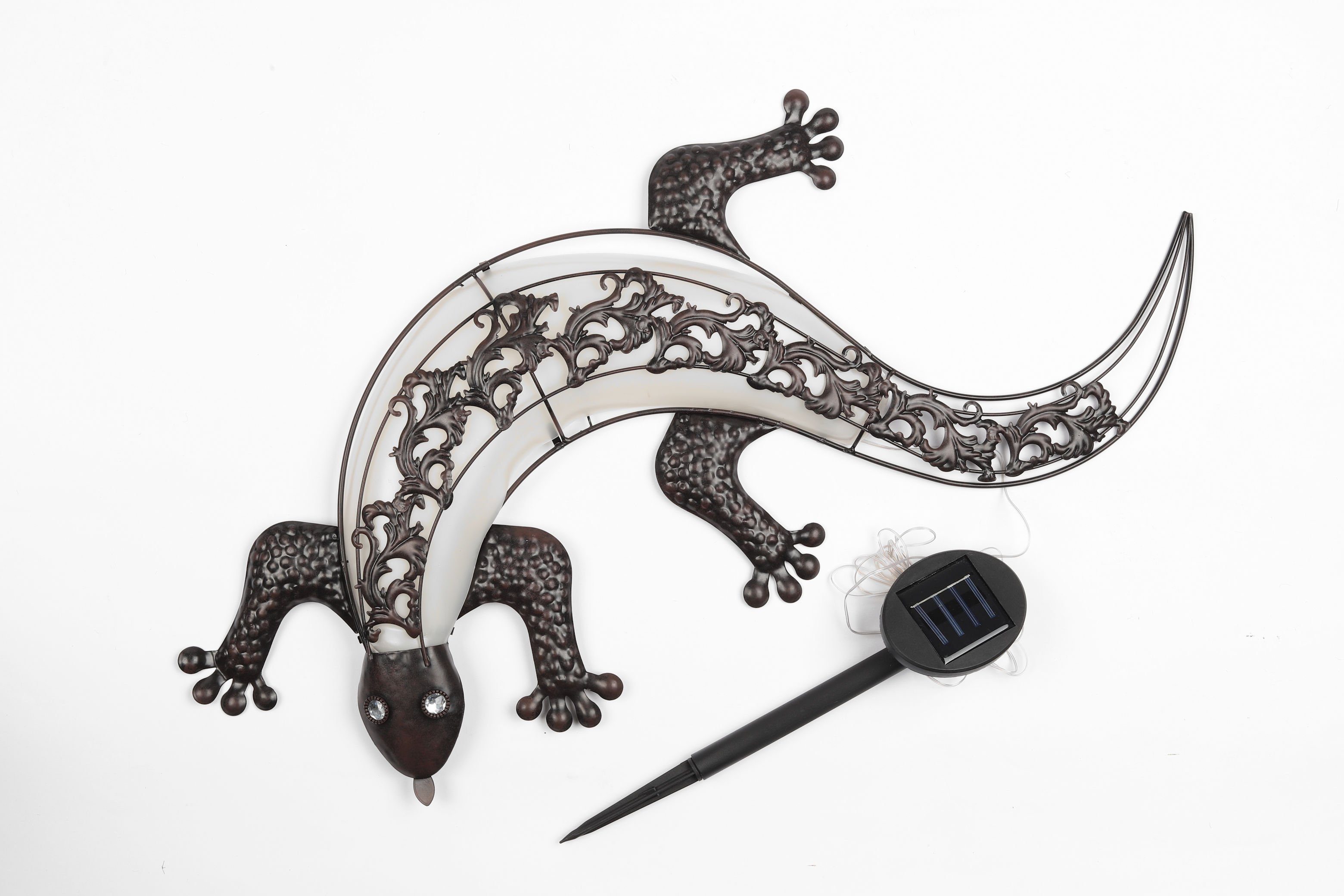 Spetebo Wanddekoobjekt LED Solar Wand Deko 72 cm - Gecko – Bild 2 von 2