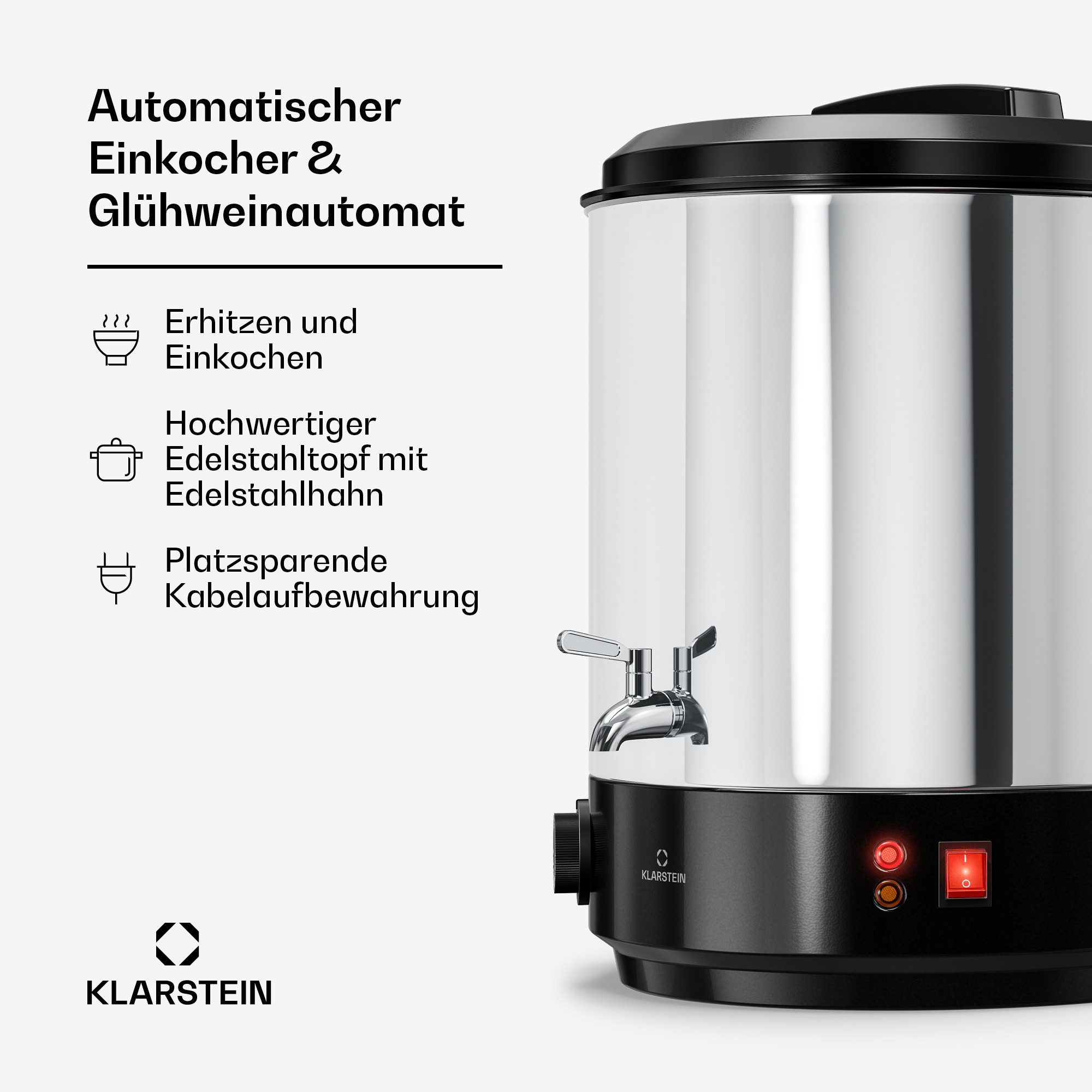 Klarstein Einkoch- und Heißgetränkeautomat Biggie, 1800 W