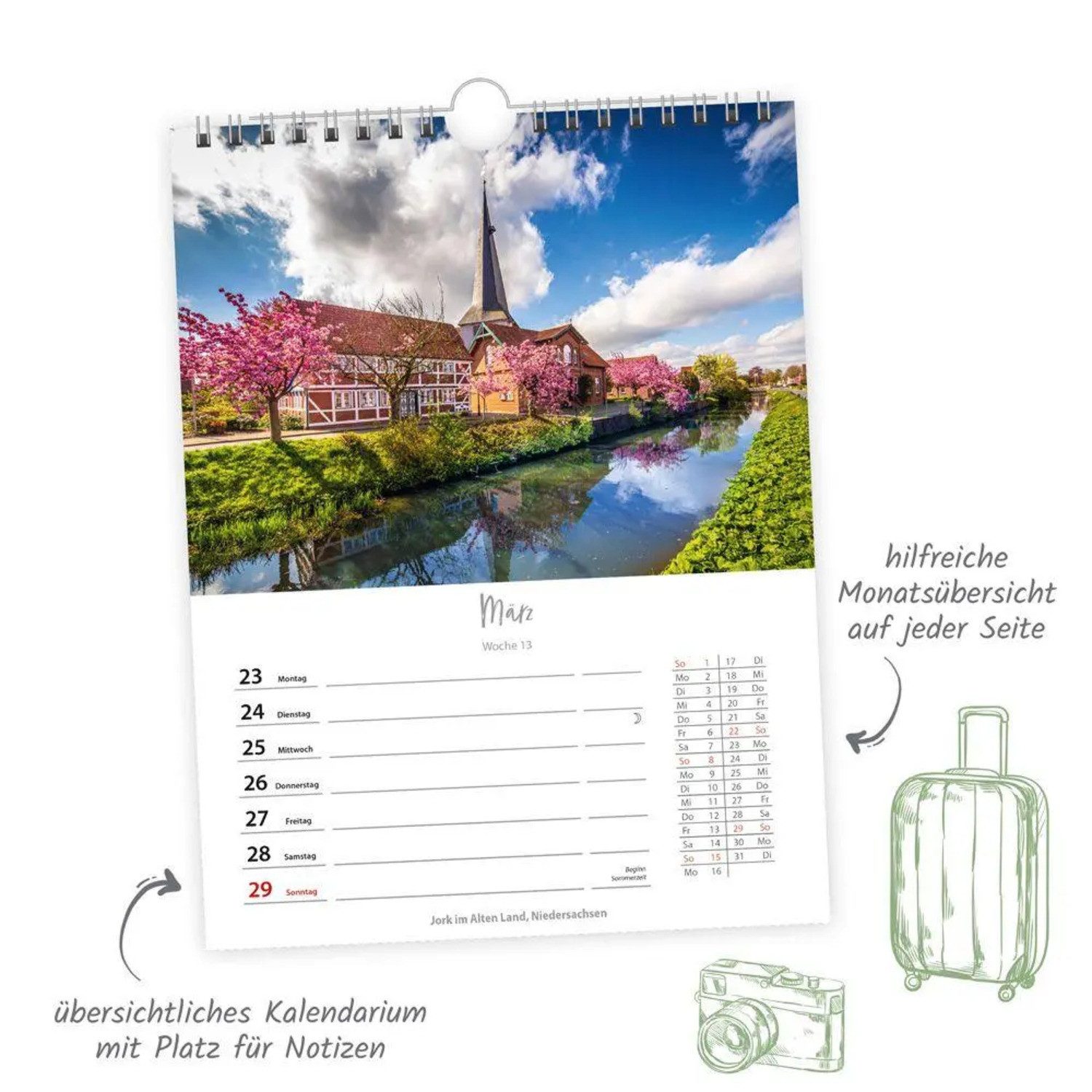 Trötsch Verlag Wandkalender Trötsch Wochenkalender zum Hängen Deutschlandreise 2026