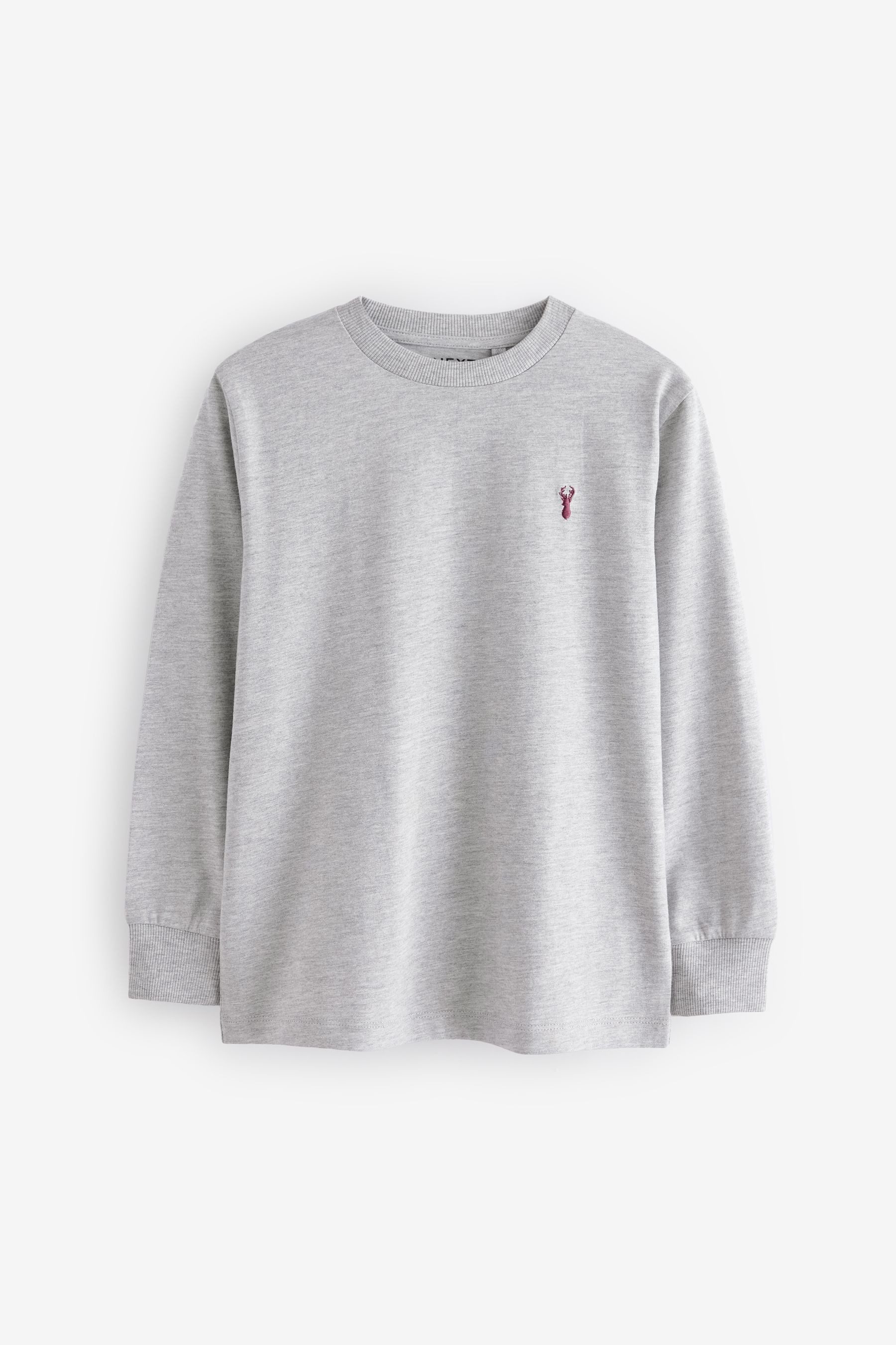 Next Langarmshirt 4 x Langarmshirts mit Hirschstickerei (4-tlg)