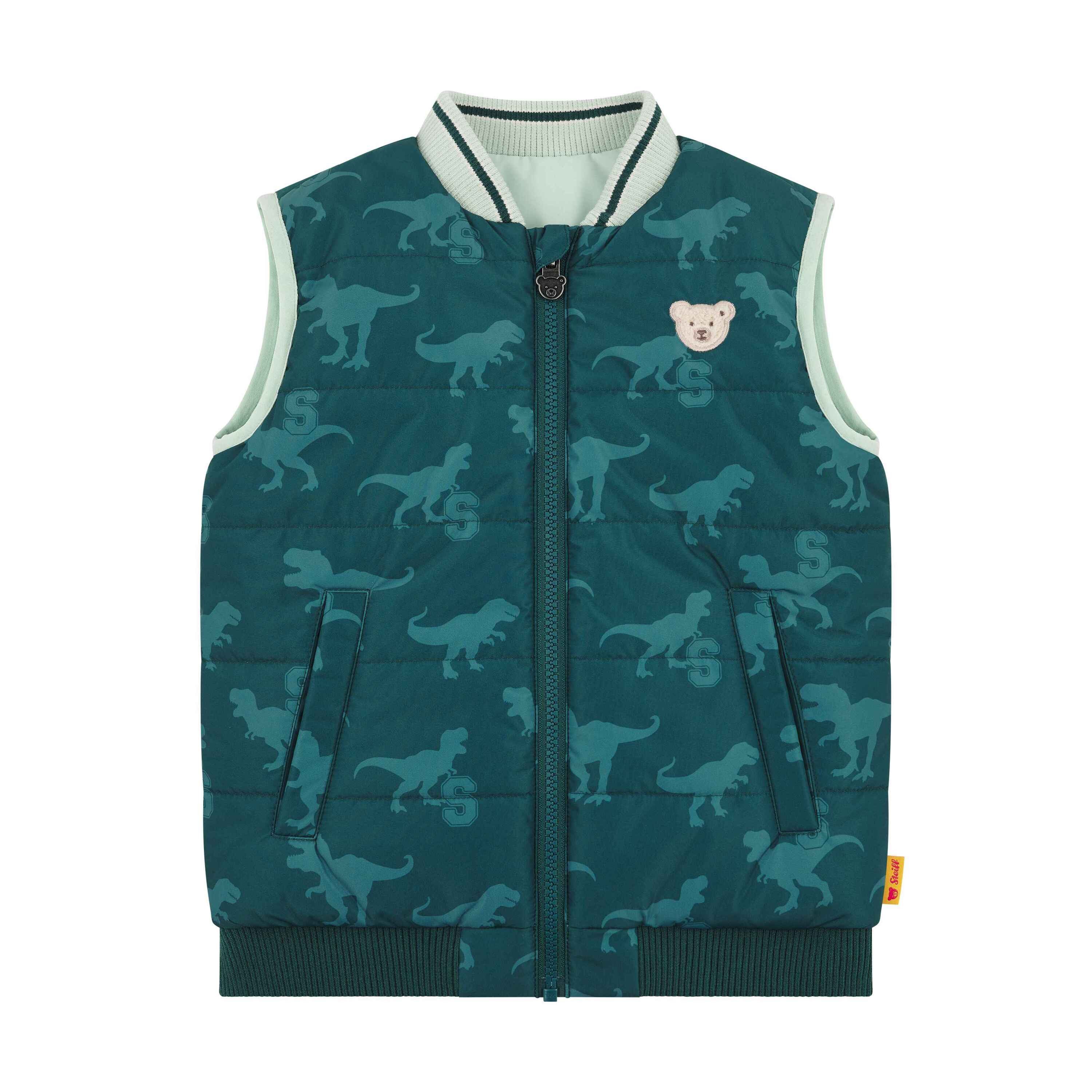 Steiff Funktionsweste Wendeweste Dinosaur, Reflektor, wattiert