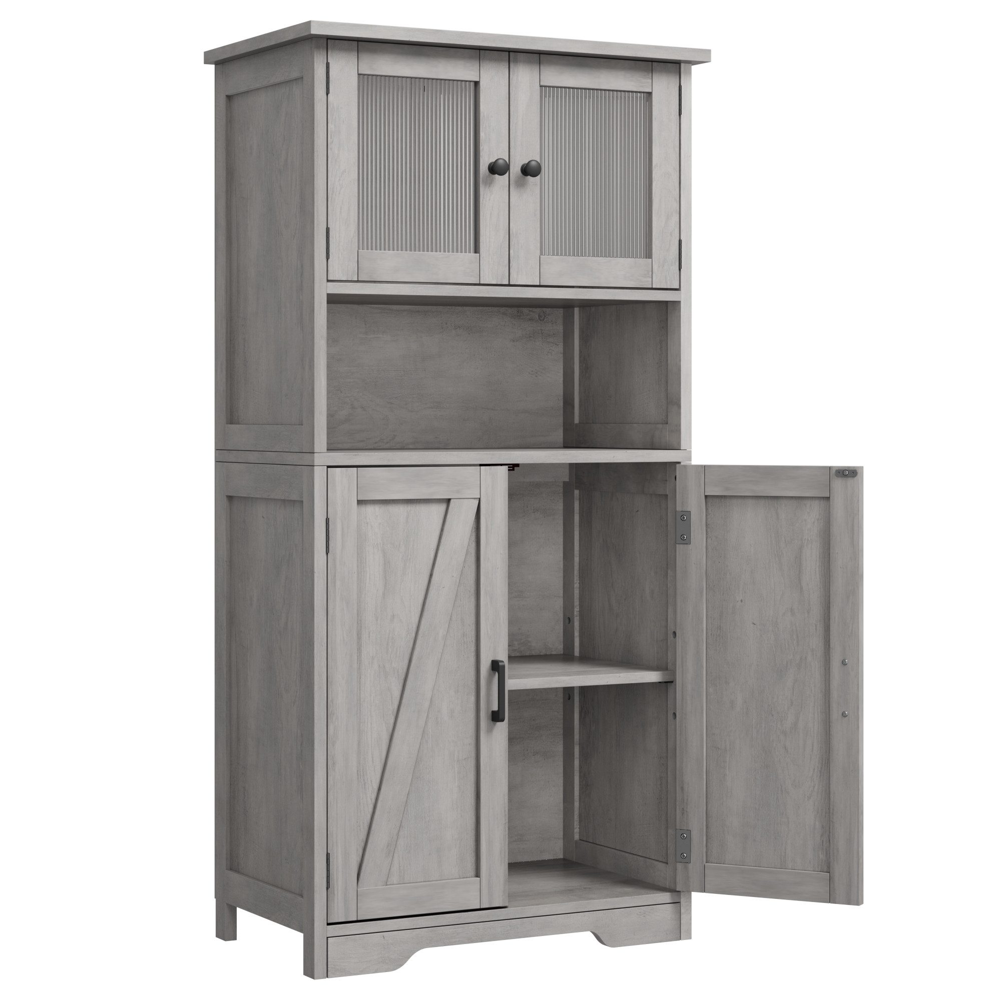 GarveeMore Hochschrank 128cm Badezimmerschrank mit 4 günstig online kaufen