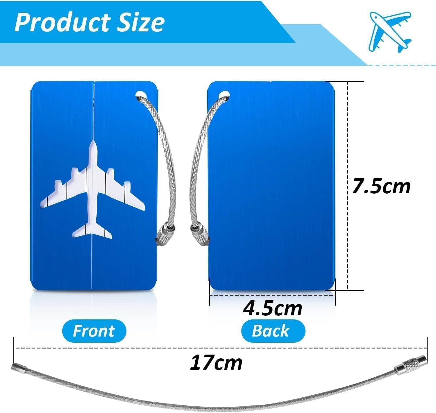 FELIXLEO Gepäckanhänger Metall Kofferanhänger 10 Farben Flugreise Gepäckanhänger (10-St)