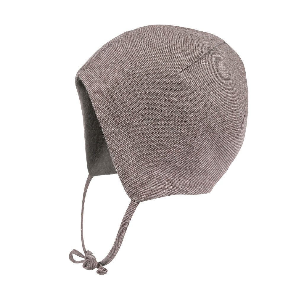 Jerseymütze NEWBORN-Mütze, ausgenäht Ringeljersey, Bindeband, Jerseyfutter geraut