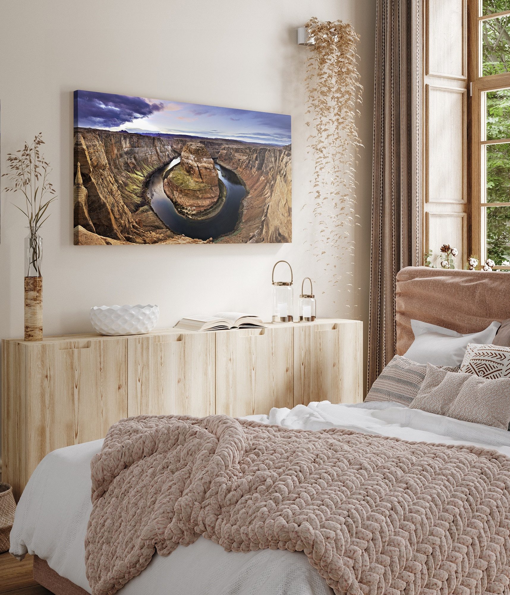 Sinus Art Leinwandbild Kunstdruck Bilder 120x60cm Colorado River USA Grand Canyon Fluss Felse, (1 St)