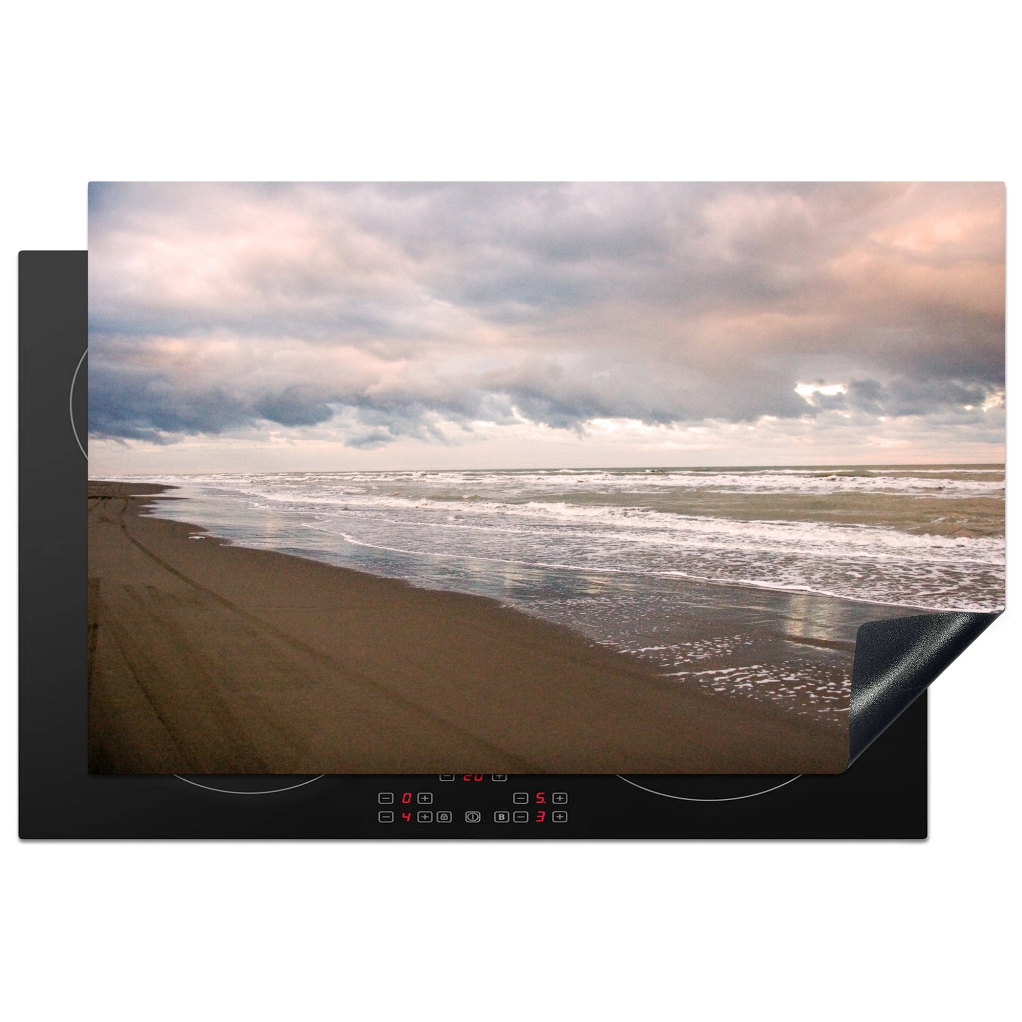 Meer Wolken, MuchoWow - tlg), für Strand Schutz Kaspisches Ceranfeldabdeckung - Induktionskochfeld (1 cm, Vinyl, 81x52 Herdblende-/Abdeckplatte die küche,