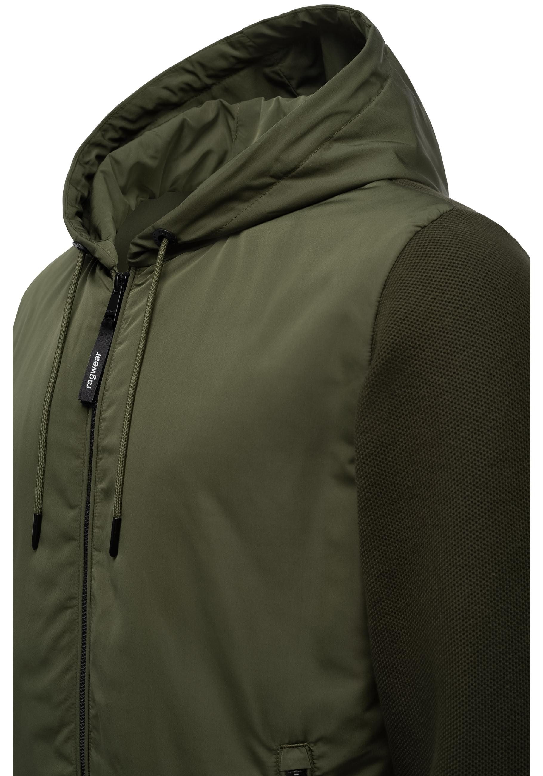 Ragwear Outdoorjacke Ronel Leichte Herren Jacke mit weichen Strickärmeln