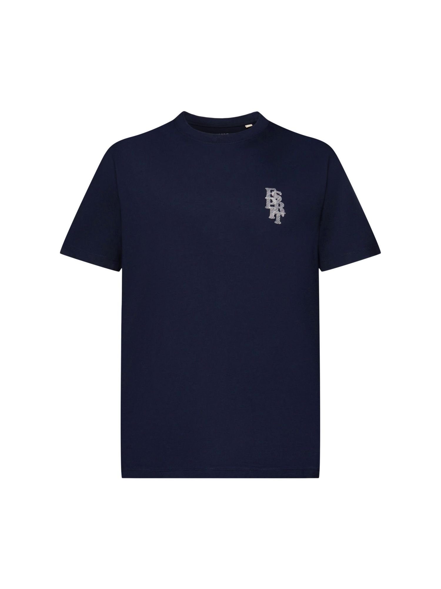 Esprit T-Shirt T-Shirt mit Logo, 100 % Baumwolle (1-tlg) NAVY